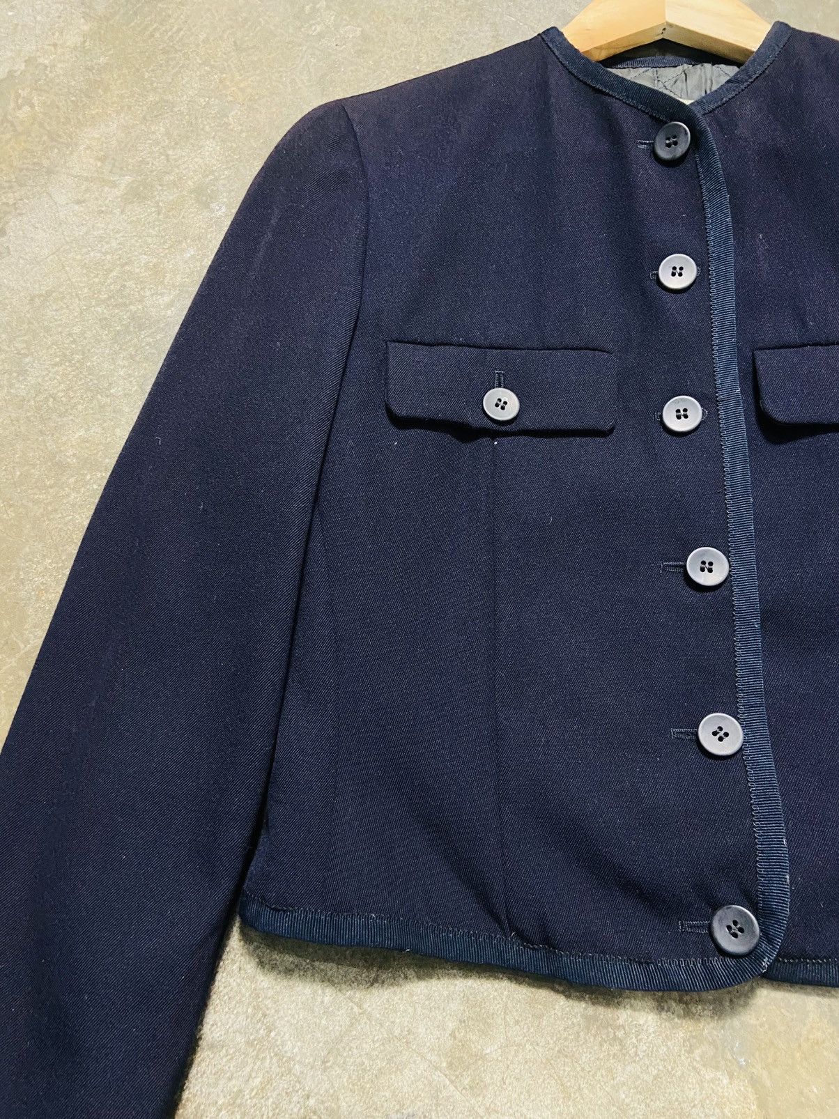 Emporio Armani Vintage 90s Emporio Armani Wool Cropped Jacket Size M / US 6-8 / IT 42-44 - 7 Thumbnail