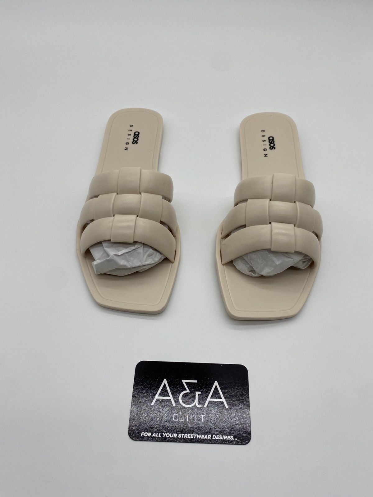 Asos Asos Design Fame Woven Flat Sandals Beige US 7 Brand New Size US 7 / IT 37 - 3 Thumbnail
