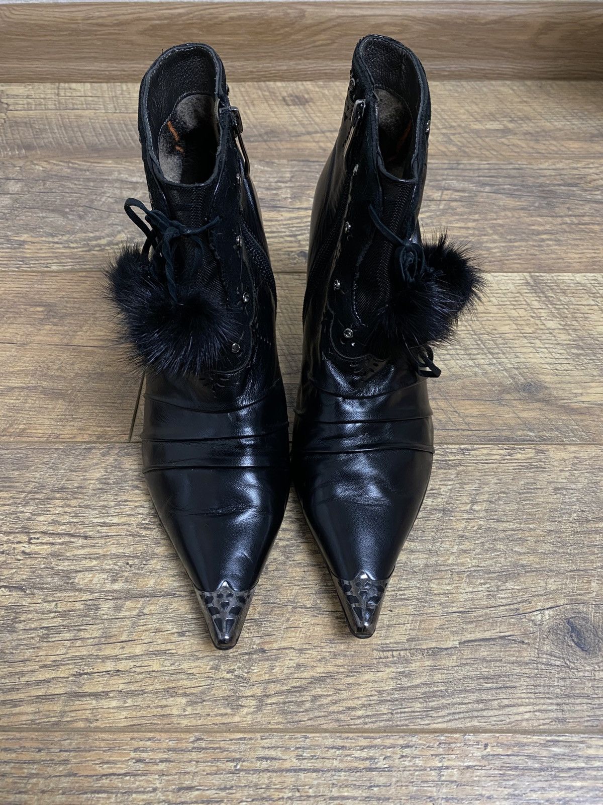 Japanese Brand Botto Italy Vintage Y2K Pointed Toe Ankle Boots Metal Size US 8 / IT 38 - 6 Thumbnail