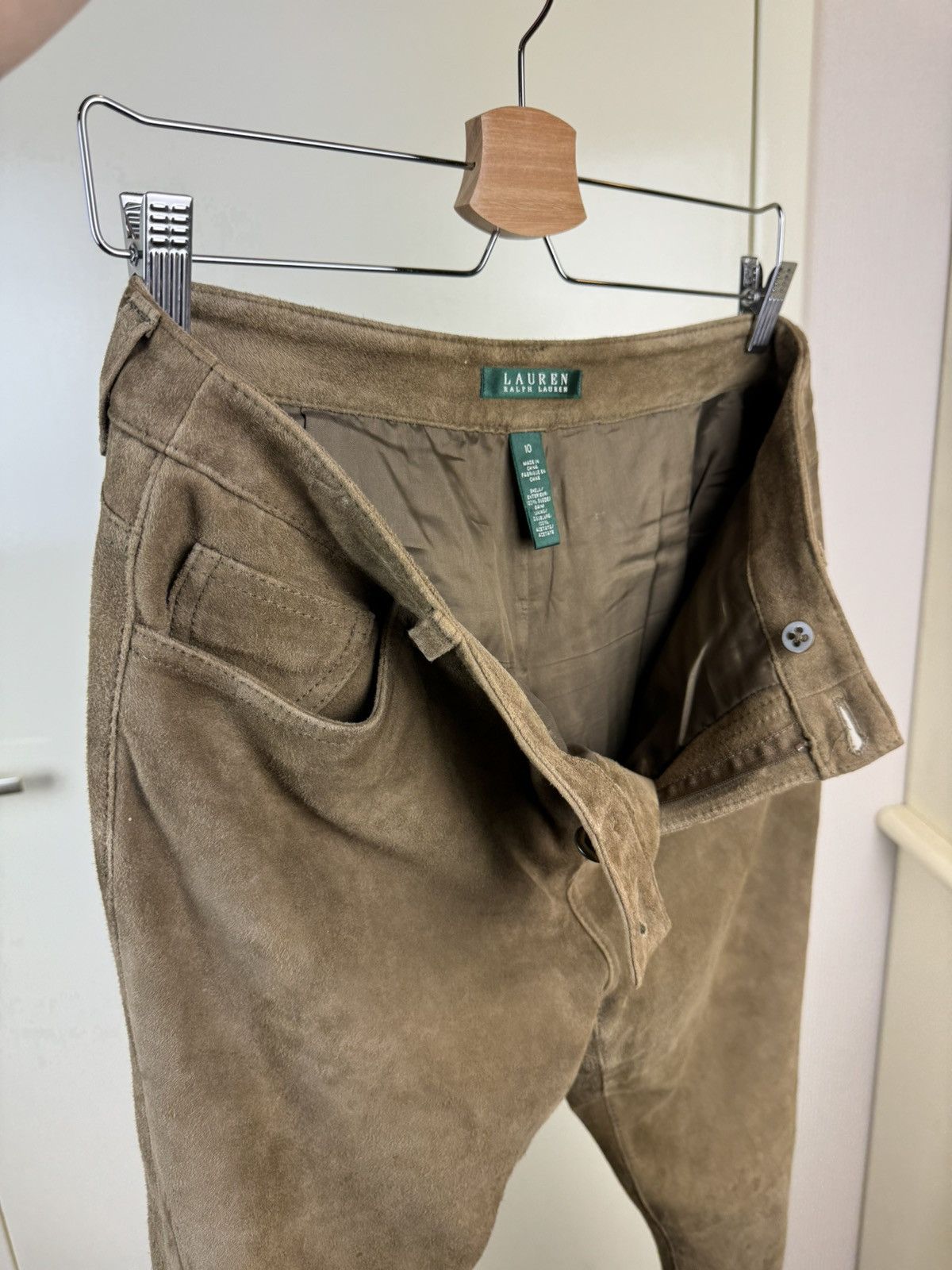 Lauren Ralph Lauren Ralph Lauren Suede Leather Brown Vtg Pants Trousers Cowboy Size 32" / US 10 / IT 46 - 16 Thumbnail