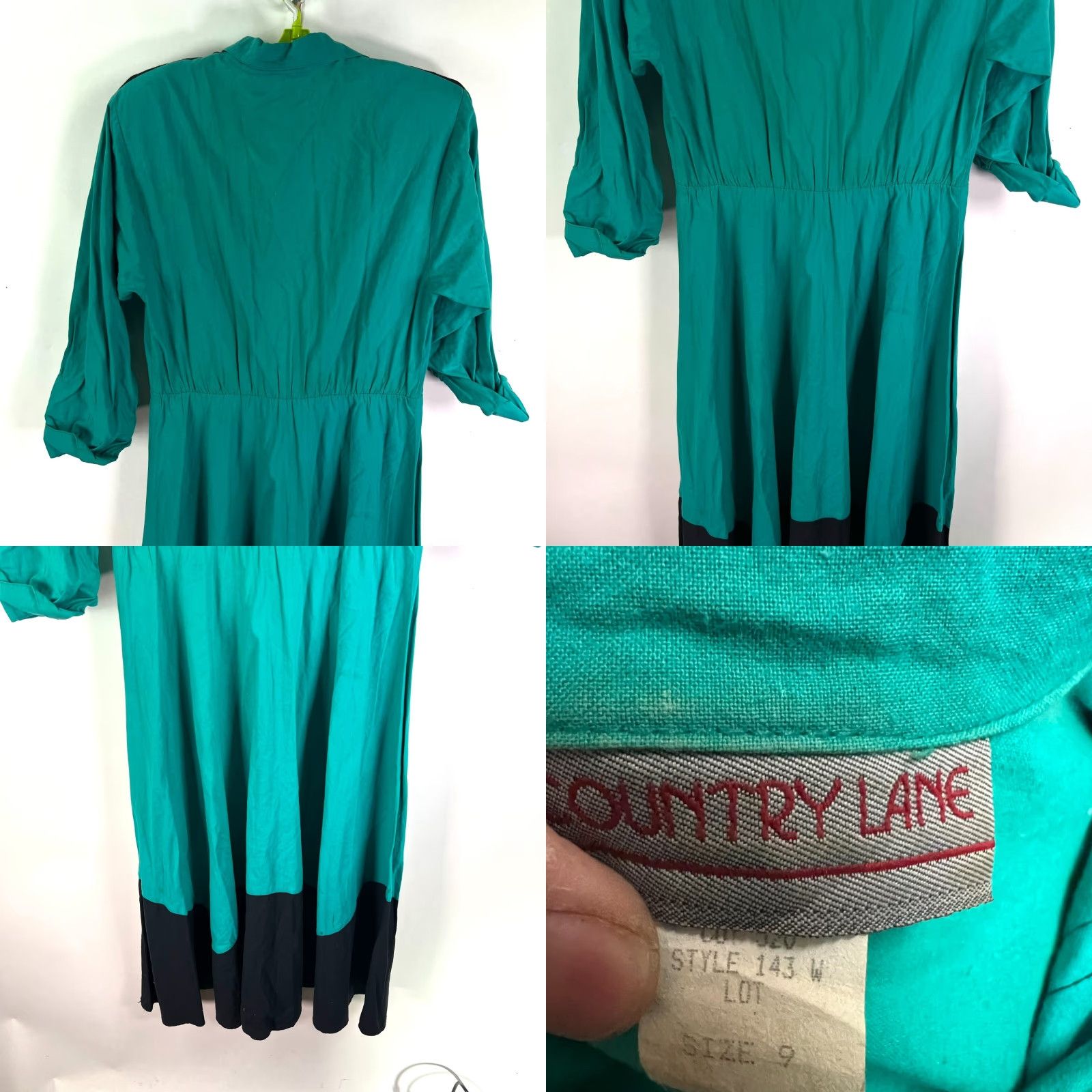 DANCER VINTAGE Country Lane Western Maxi Dress Womens Size 9 Long Sleeve Blue Party Wedding Cotton 90s Western Women Size M / US 6-8 / IT 42-44 - 8 Thumbnail
