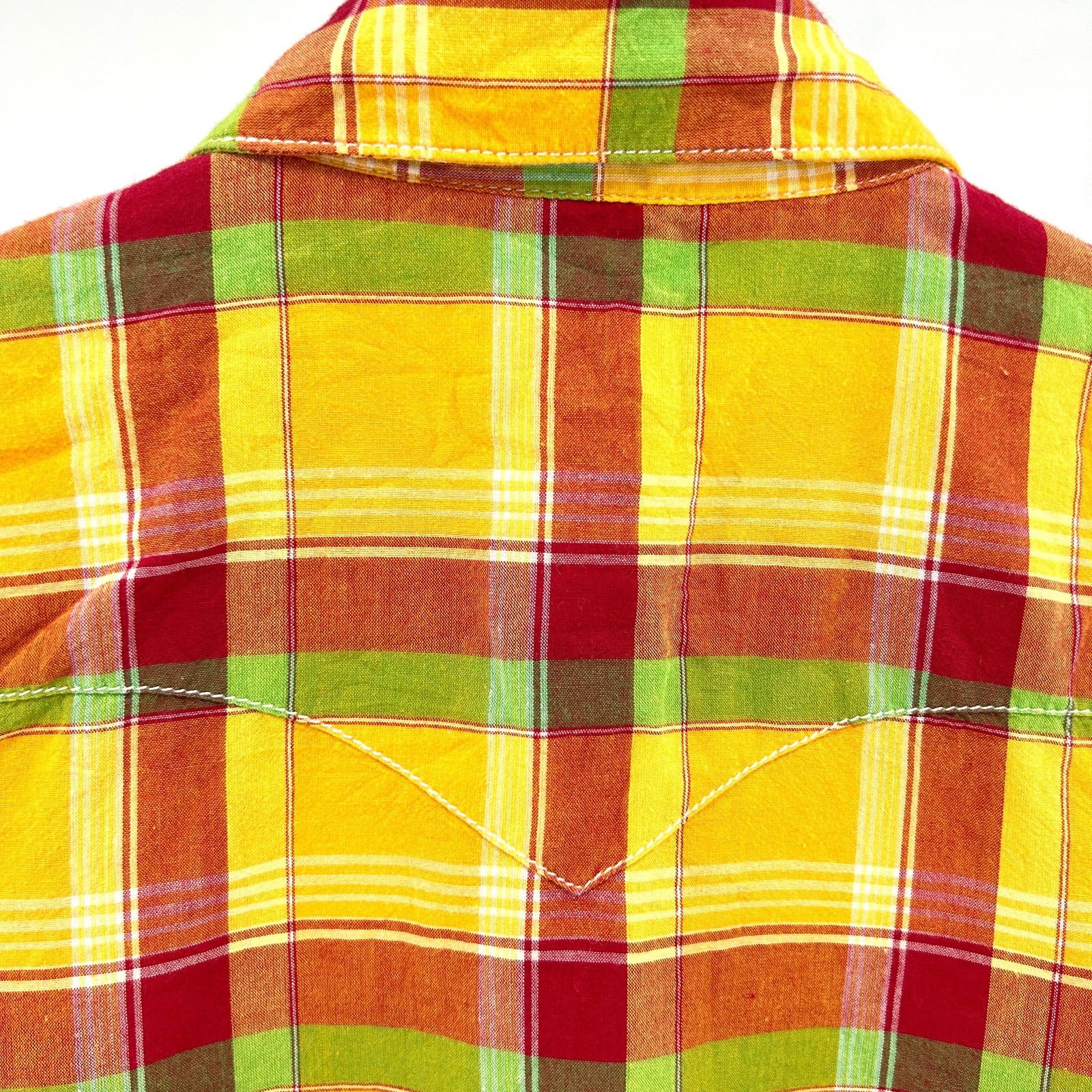 Denim & Supply Ralph Lauren Yellow Plaid 100% Cotton Western Shirt Size S / US 4 / IT 40 - 4 Thumbnail