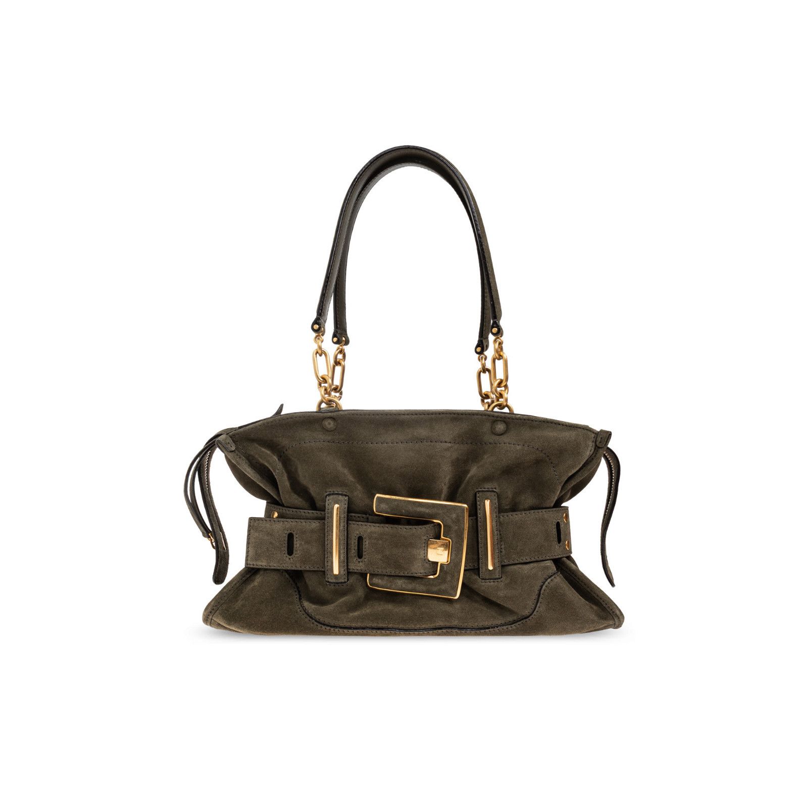 Balmain BALMAIN Anthem Green Suede Shoulder Bag New Size ONE SIZE - 1 Thumbnail