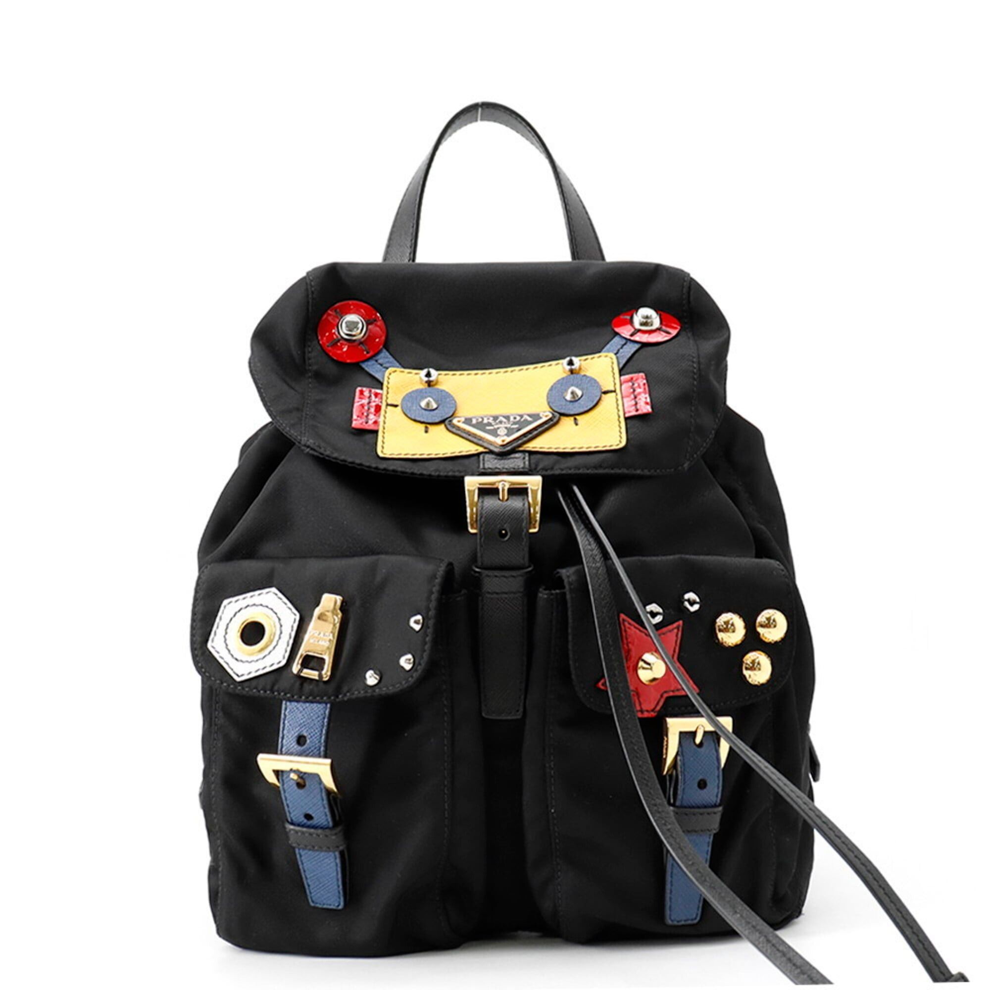 Prada Prada Backpack Small Robot Nylon 1BZ677 PRADA Handbag Black Size ONE SIZE - 1 Thumbnail
