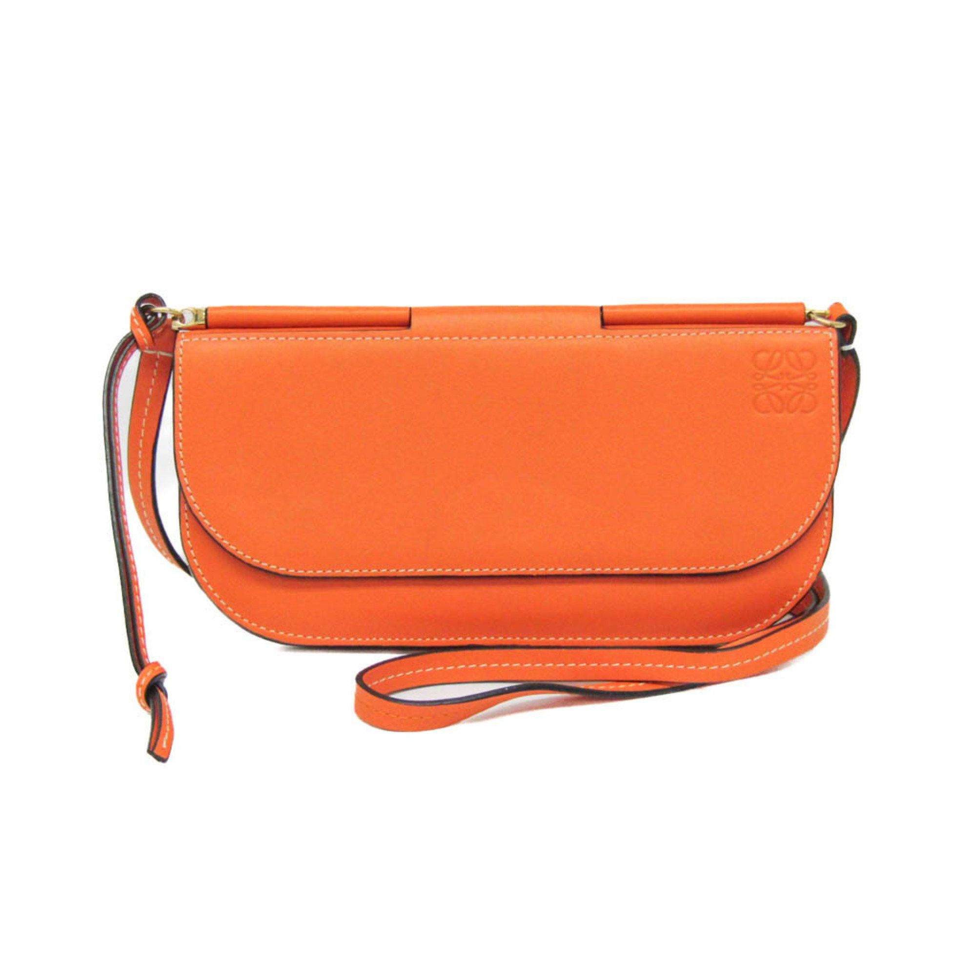 Loewe Loewe Gate Women's Leather Chain/Shoulder Wallet Orange Size ONE SIZE - 1 Thumbnail