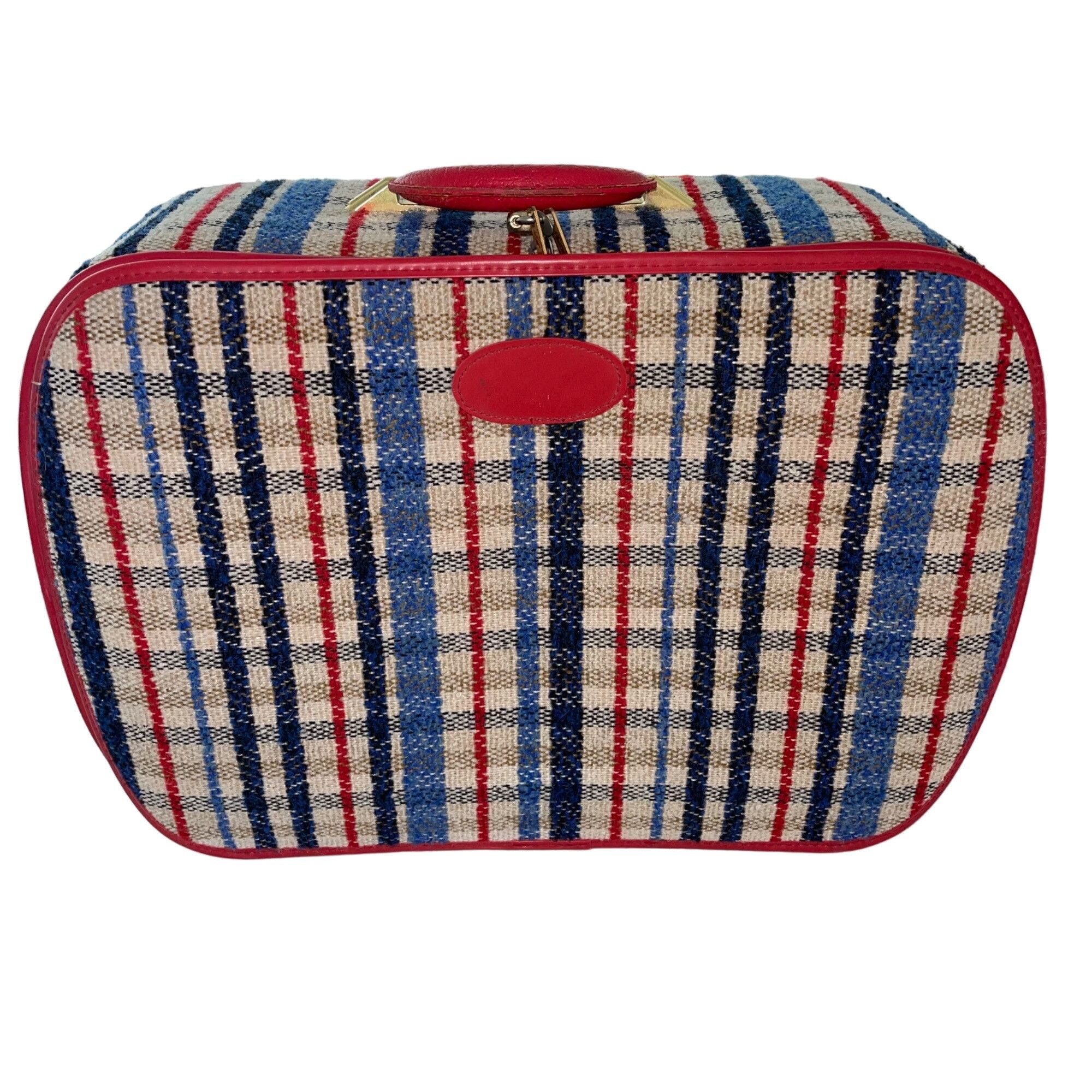 image of Vintage Womens Suitcase Multicolor MCM Plaid
