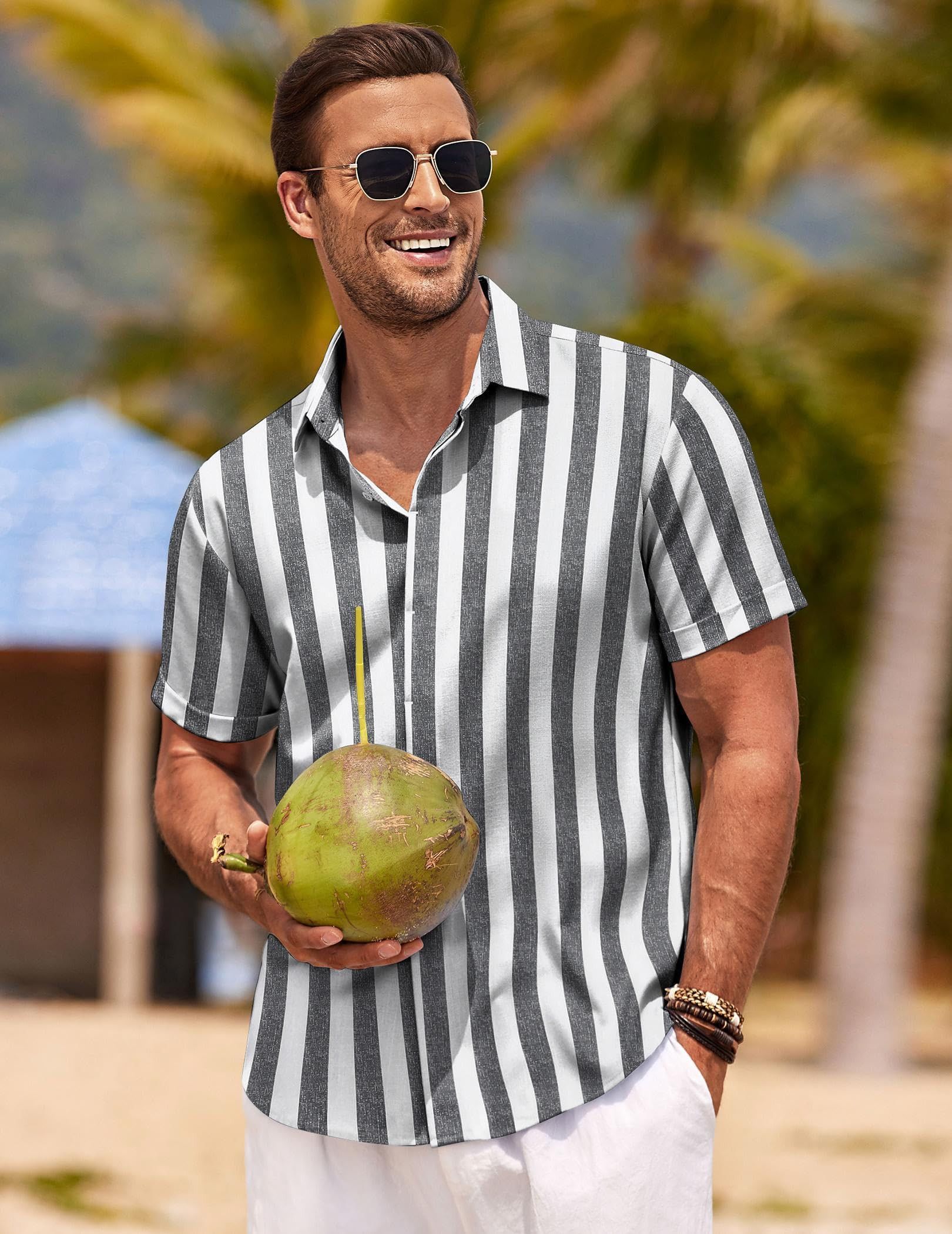 Other Men's linen beach summer shirt Size US L / EU 52-54 / 3 - 5 Thumbnail