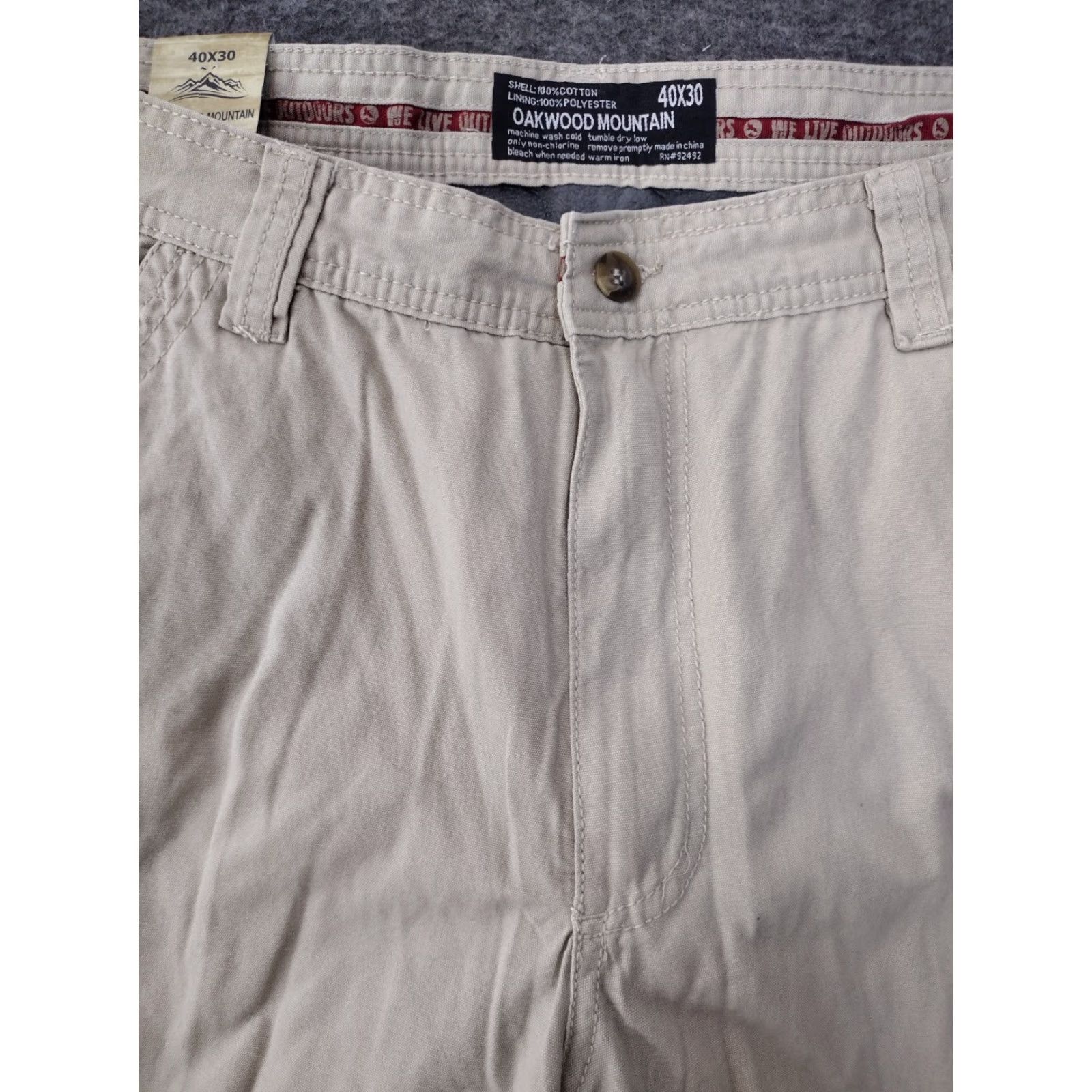 Vintage Oakwood Mountain Khakis Pants Mens 40x40 Tan Cotton Relaxed Fit Casual 90s Theme Mens Size US 40 / EU 56 - 3 Thumbnail