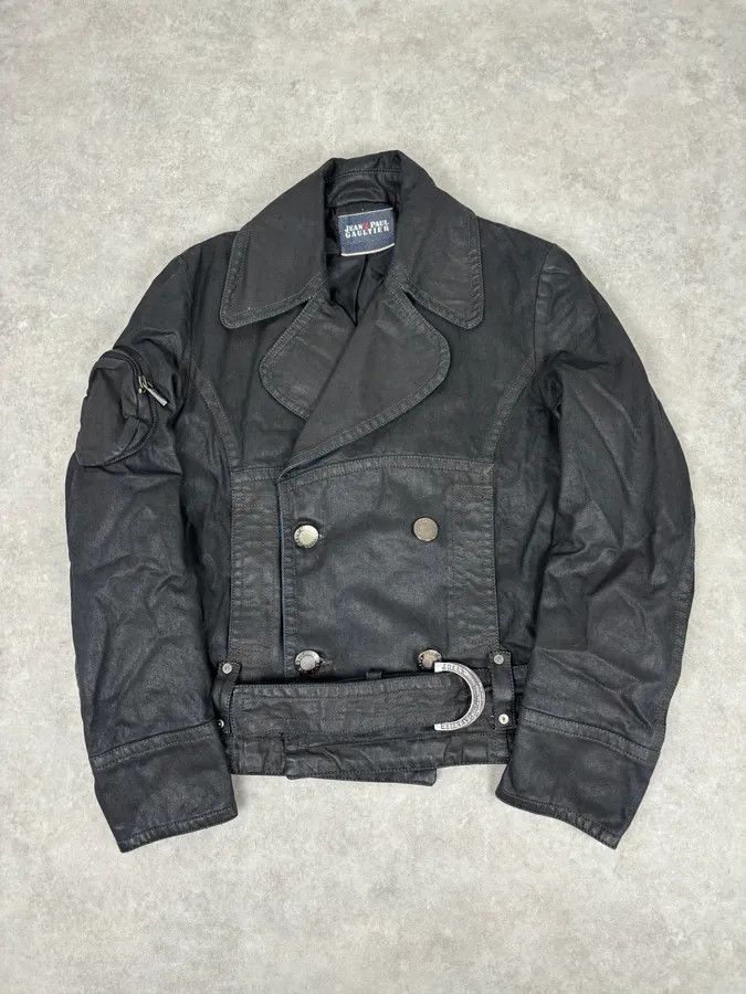 Jean Paul Gaultier 2000s Jean Paul Gaultier Black Detachable 2 in 1 Multi-Pocket Trench Jacket Size US S / EU 44-46 / 1 - 2 Thumbnail