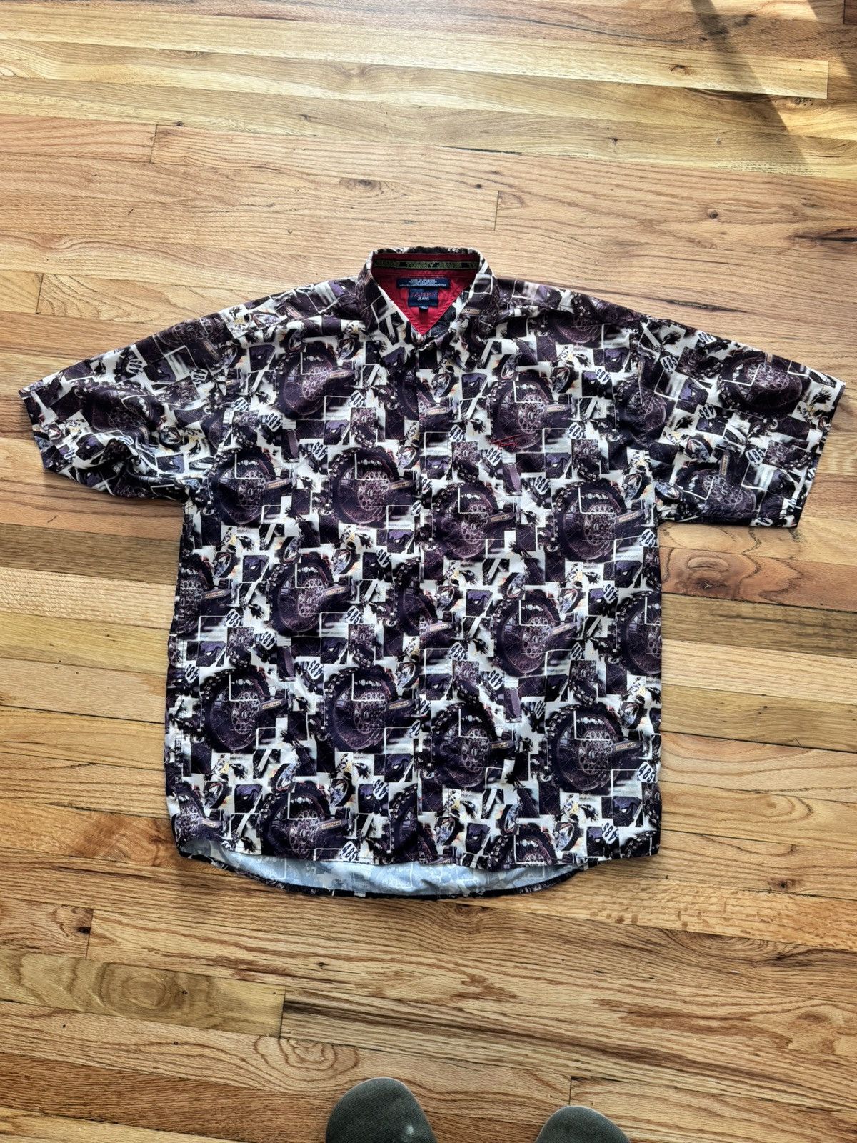 Tommy Hilfiger Vintage Tommy Short button up dirt bike all over print Size US XL / EU 56 / 4 - 1 Thumbnail