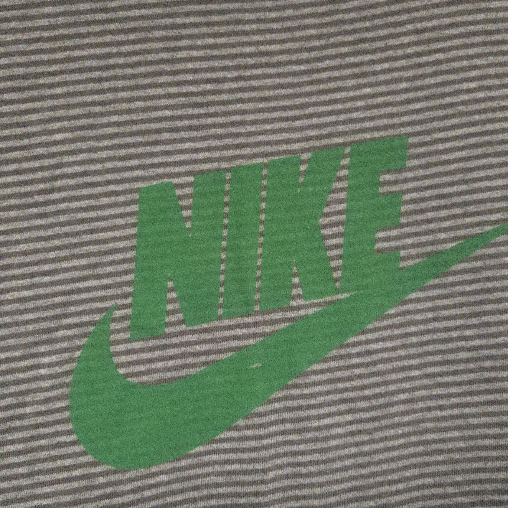 Nike VINTAGE Nike T-Shirt Men L Gray Green Striped 1990s Graphic Tee Cotton Short Sleeve Sportswear/Beach Mens Size US L / EU 52-54 / 3 - 5 Thumbnail