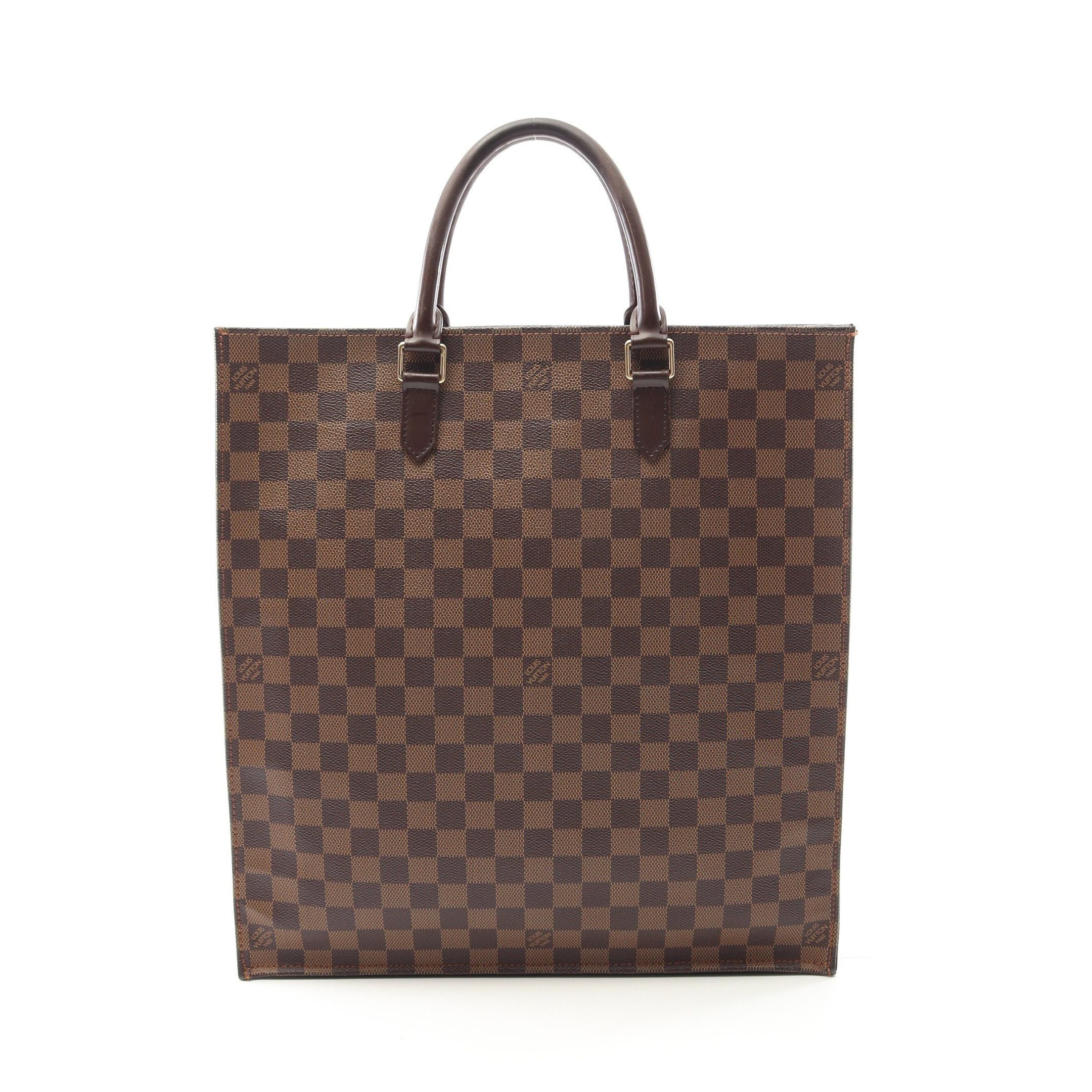 Louis Vuitton Louis Vuitton Sac Plat Damier Ebene Handbag Tote Bag Leather Brown Size ONE SIZE - 1 Thumbnail