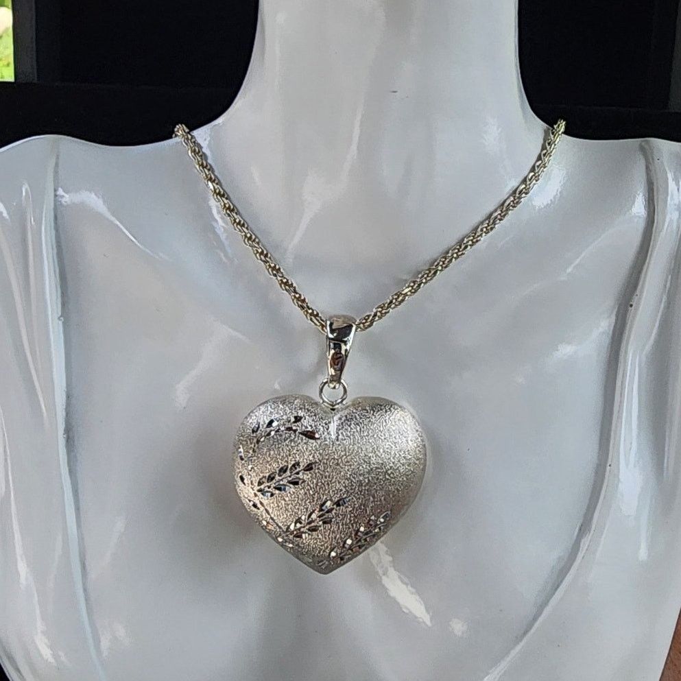 Sterling Silver ITAOR Italy Sterling Silver Heart Diamond Cut Rope Necklace Size ONE SIZE - 9 Thumbnail