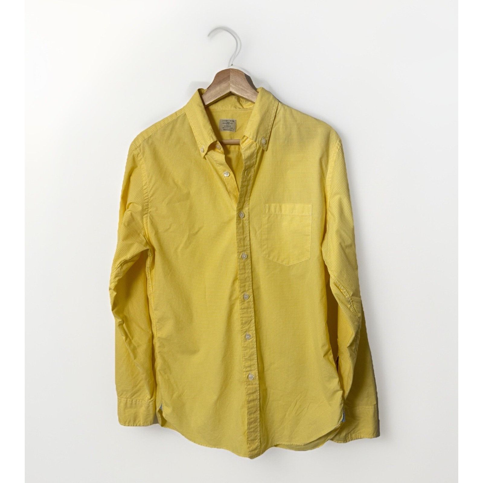 J.Crew J Crew Shirt Yellow 2 Ply 100% Cotton Buttton Down Gingham Size US S / EU 44-46 / 1 - 1 Thumbnail