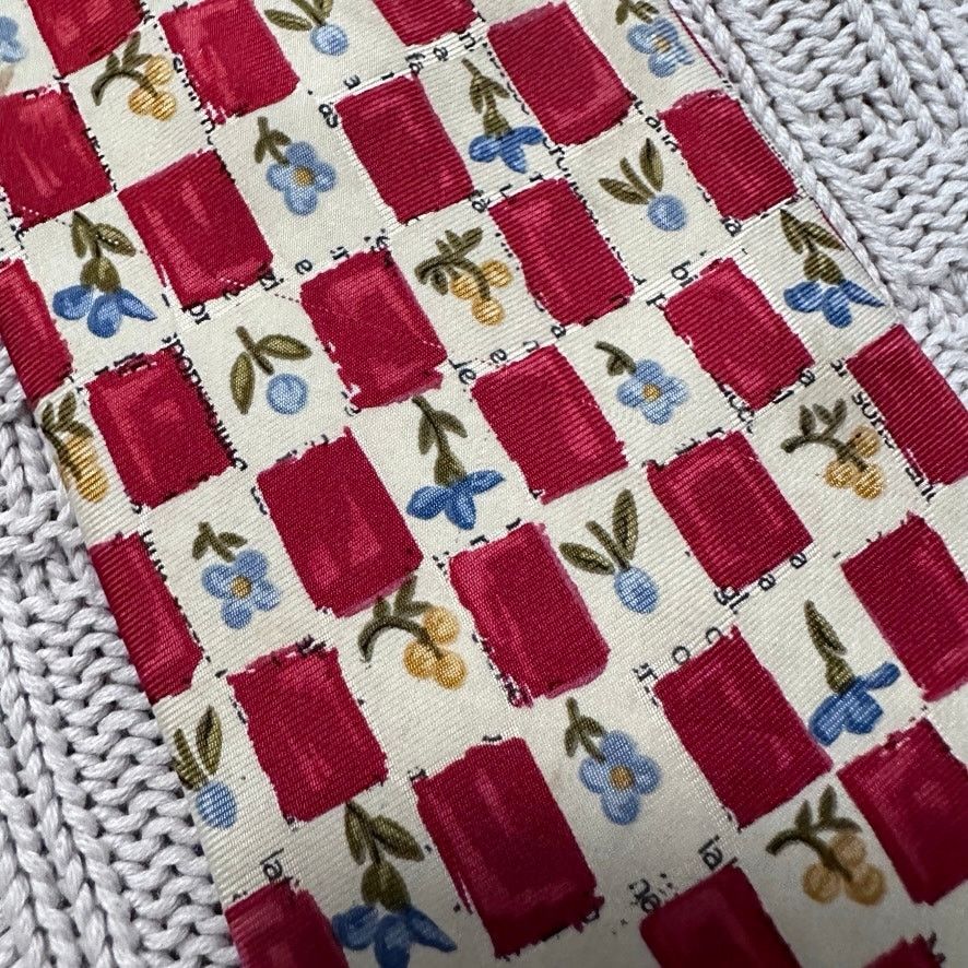 Bullock & Jones Vintage Bullock & Jones red floral silk tie Size ONE SIZE - 2 Thumbnail