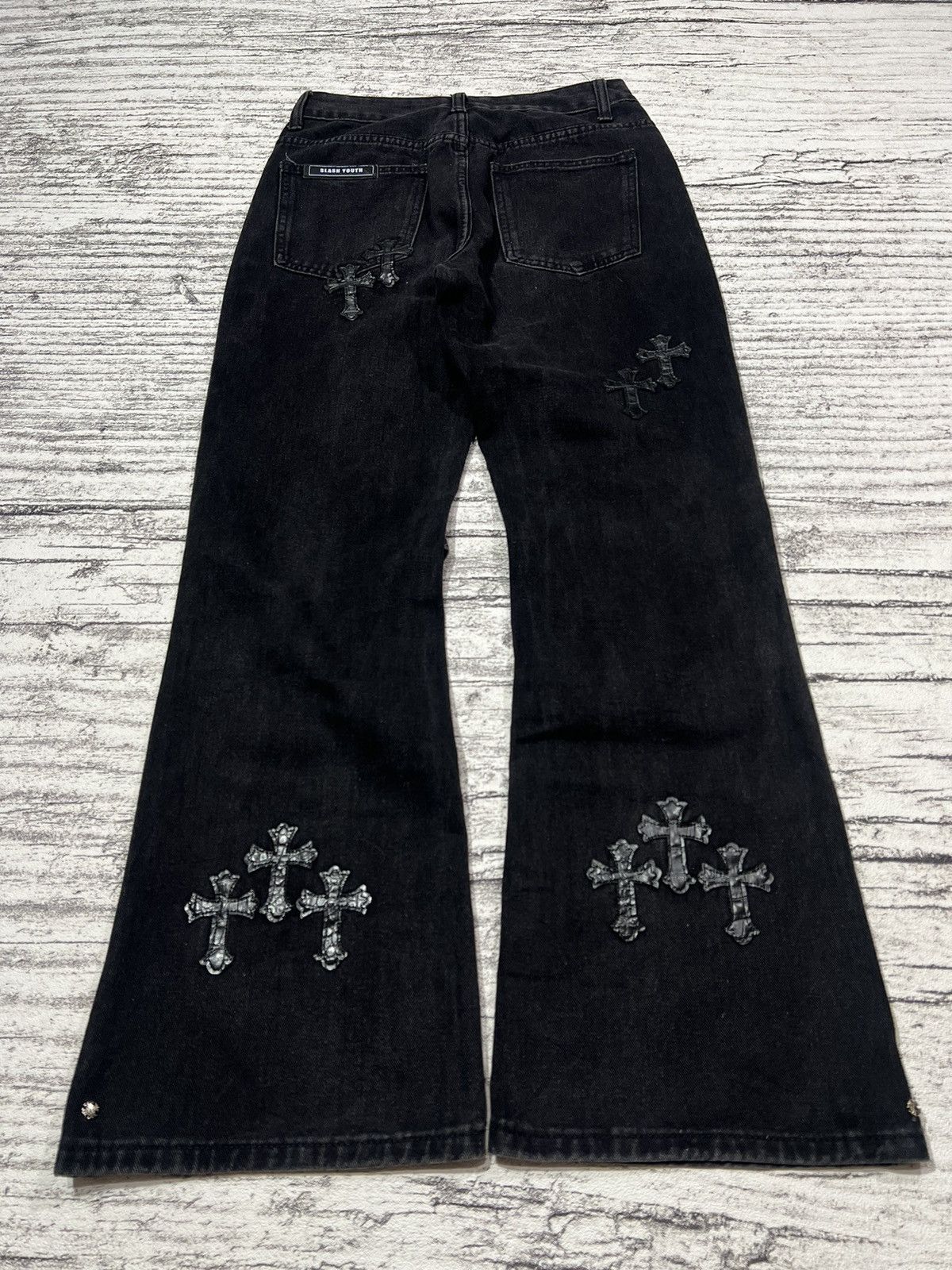 If Six Was Nine 2000s Archival Y's Hysteric Rickowens Flare Jeans y2k Lgb Size US 27 - 2 Thumbnail