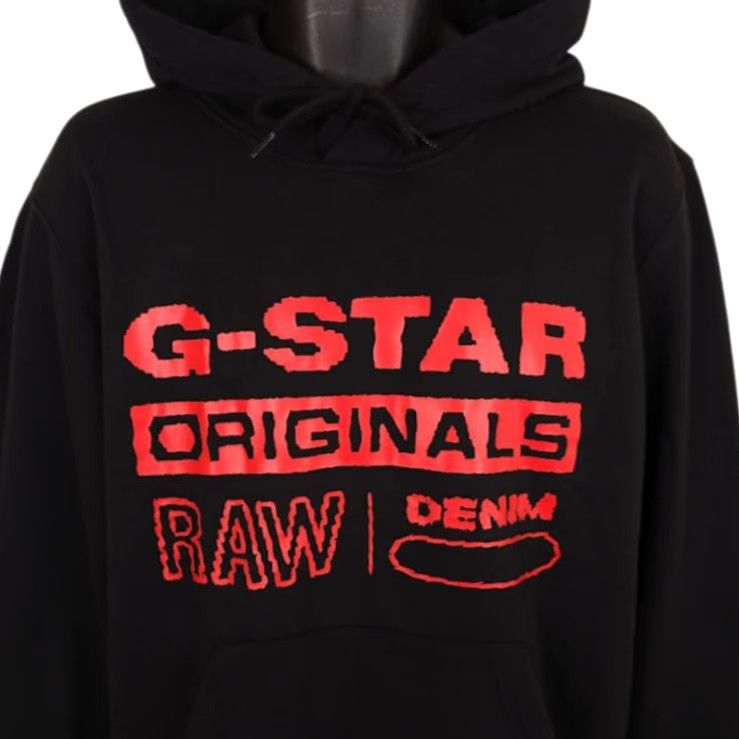 Vintage G-STAR RAW Sweatshirt Hoodie Mens XL Black Red Distressed Pullover NEW Size US XL / EU 56 / 4 - 2 Thumbnail