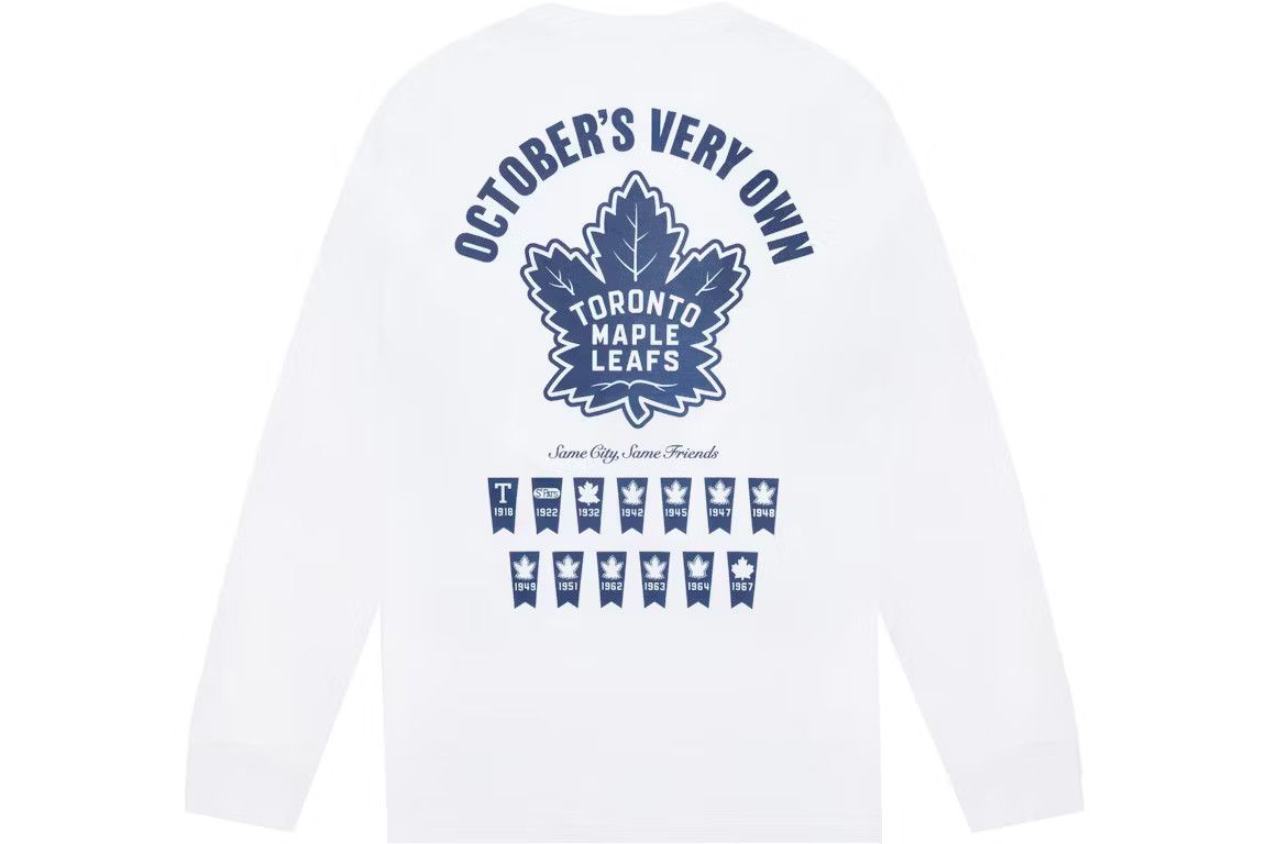 Drake OVO x NHL xToronto Maple Leafs Banner Longsleeve T-Shirt Size US XL / EU 56 / 4 - 3 Thumbnail