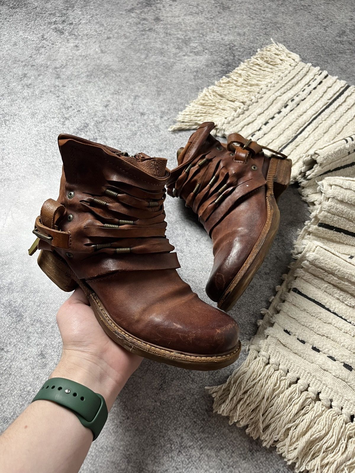 A.S.98 🔥A.S.98 AIRSTEP ANKLE STRAPS LEATHER 90'S BOOTS GUIDI VIBE Size US 6.5 / IT 36.5 - 7 Thumbnail