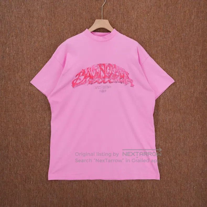 Balenciaga Balenciaga Pink Flame Printed Short Sleeve Size US M / EU 48-50 / 2 - 1 Thumbnail