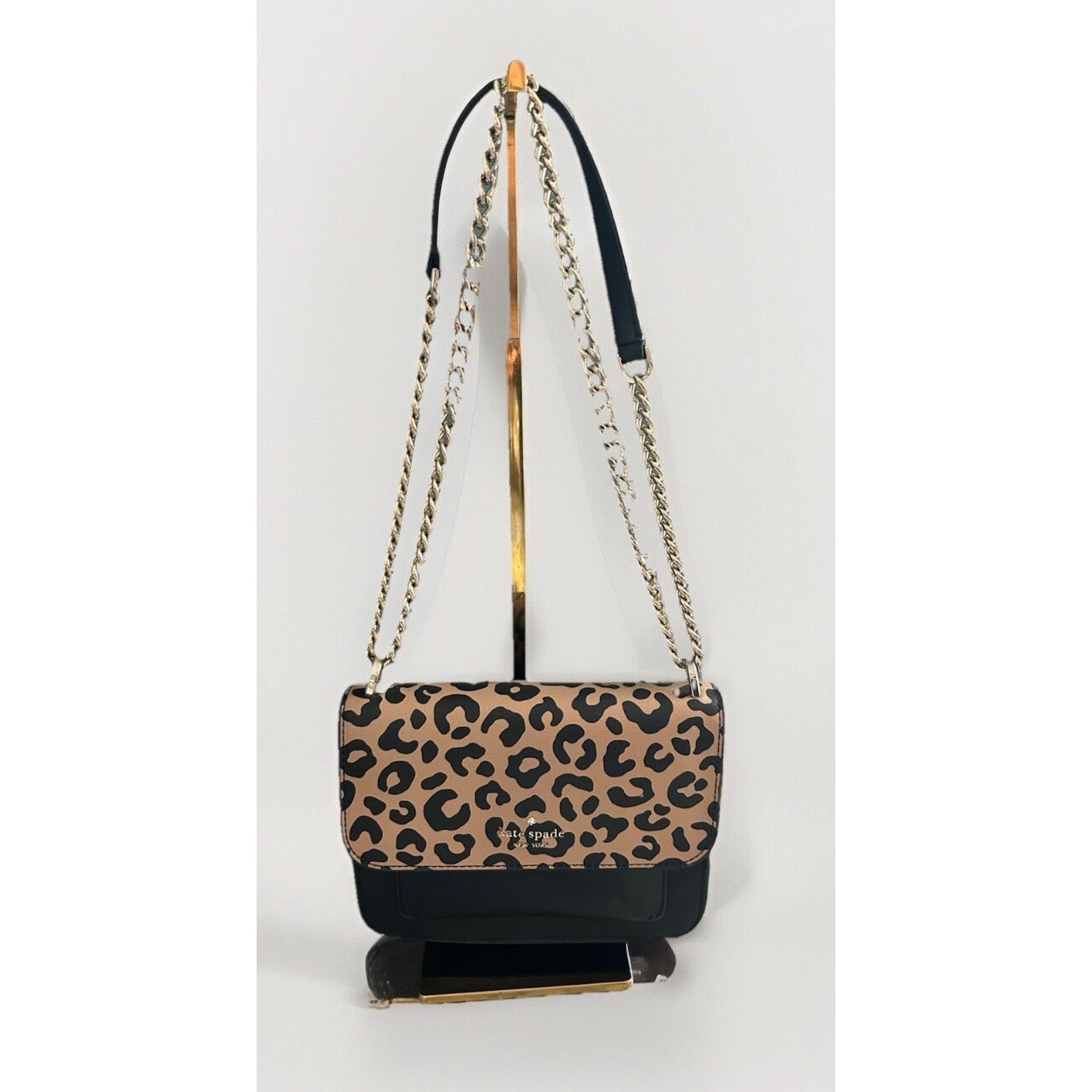 Kate Spade Kate Spade Leopard Print Leather Remi Crossbody Bag Black Size ONE SIZE - 1 Thumbnail
