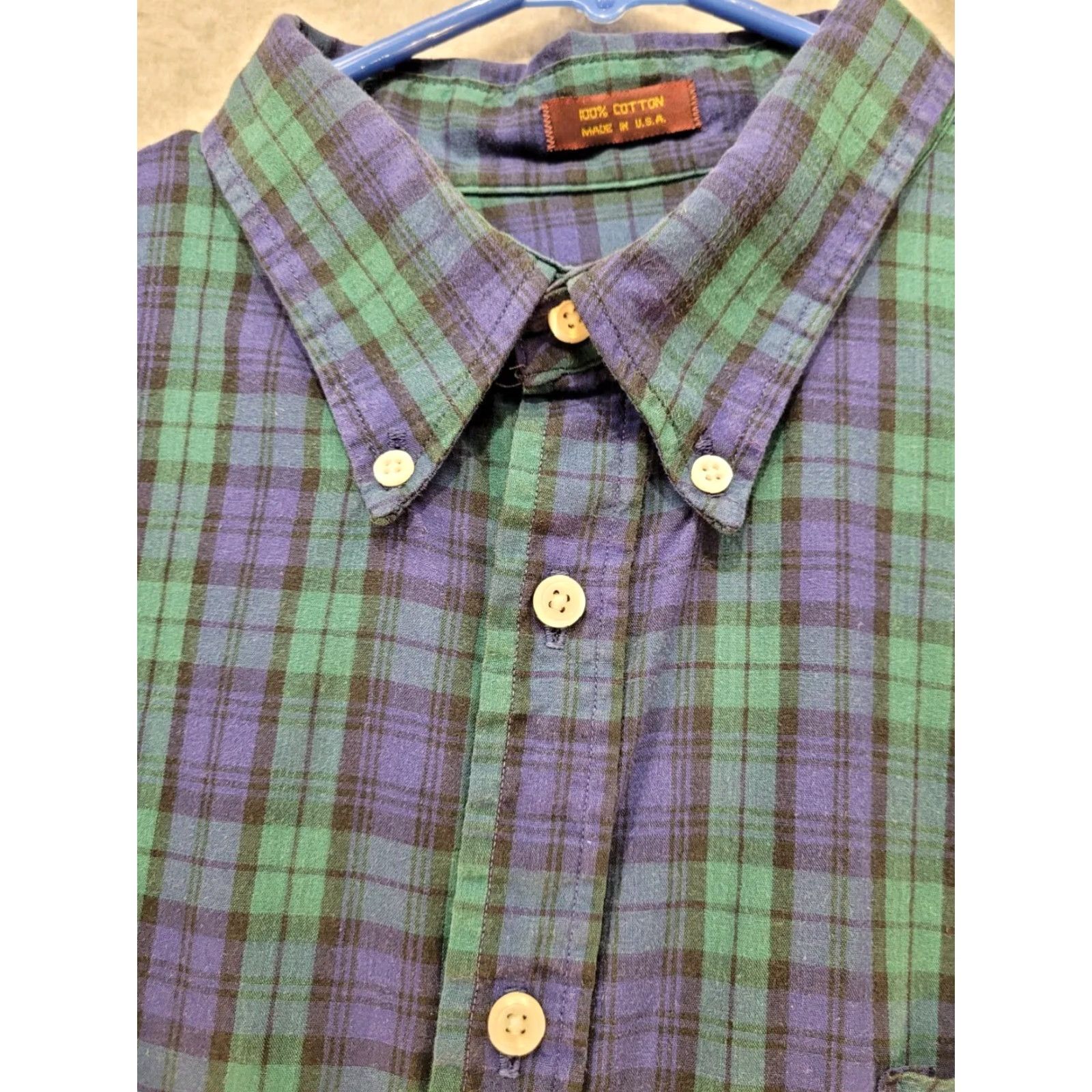 Orvis VINTAGE Orvis Shirt XL Button Down Plaid Blue Green Outdoors Men Size US XL / EU 56 / 4 - 2 Thumbnail