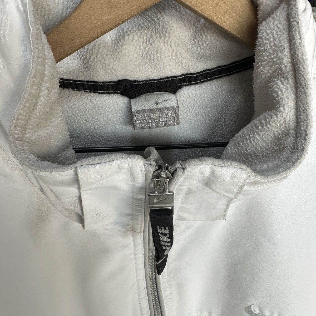 Nike × Vintage VTG Y2K Nike White Full Zip Jacket Fleece Lined Coat Swoosh Size US XXL / EU 58 / 5 - 18 Thumbnail