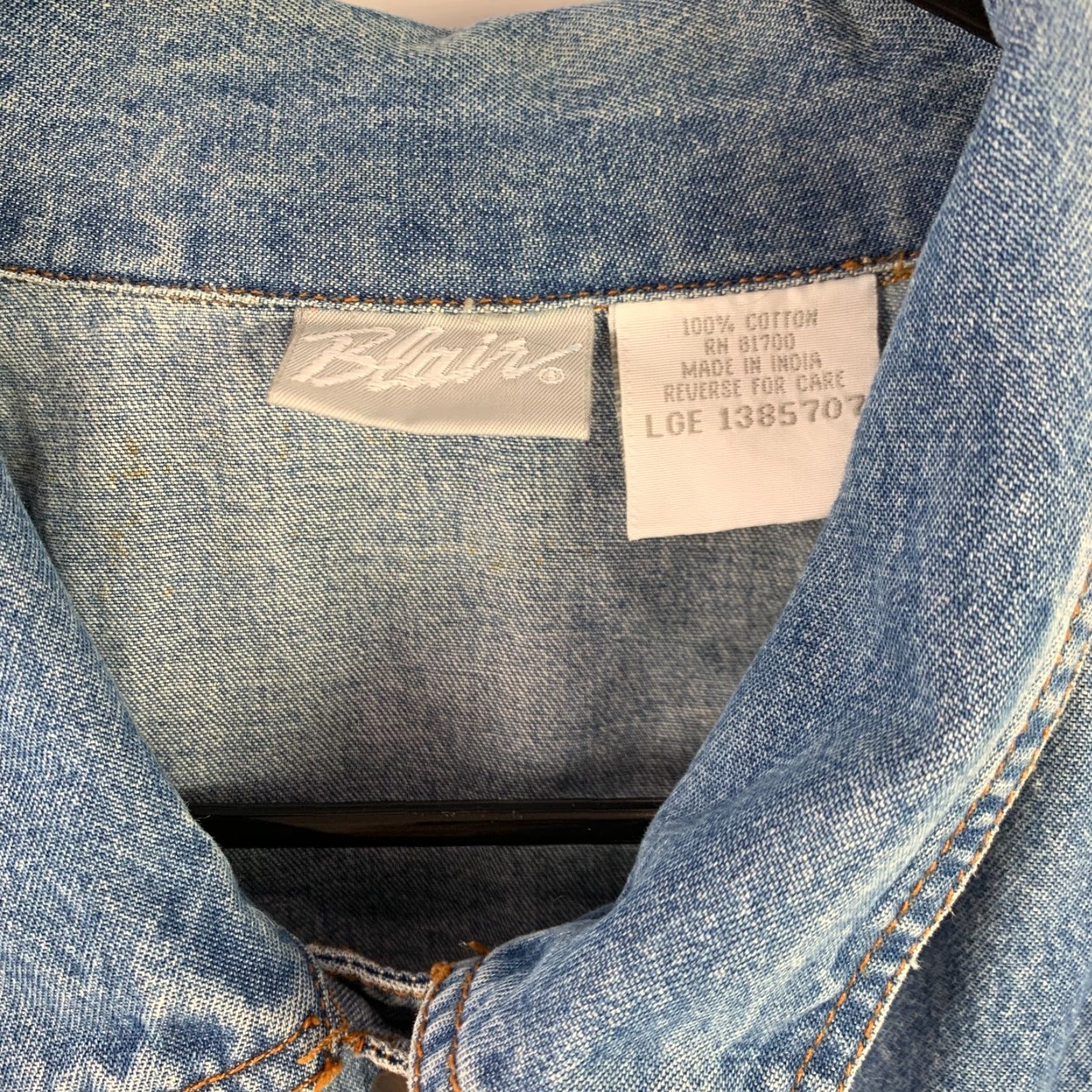 Blair VINTAGE Blair Cat Dogs Animal Lover Denim Jean Shirt Jacket Large Size L / US 10 / IT 46 - 4 Thumbnail