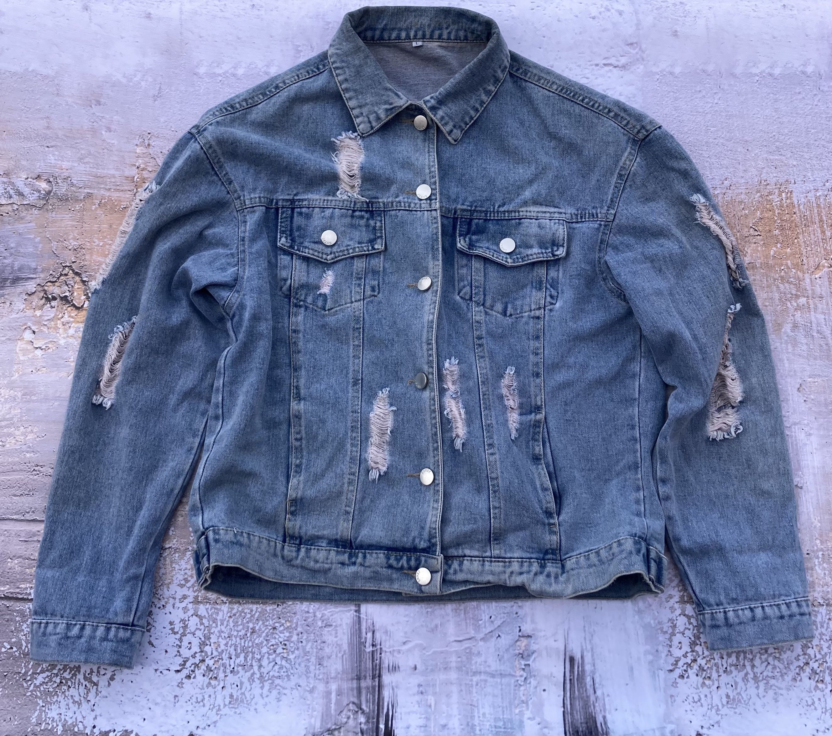 Vintage Vintage Distressed Ripped Jeans Jacket Women’s Size OS Size ONE SIZE - 1 Thumbnail