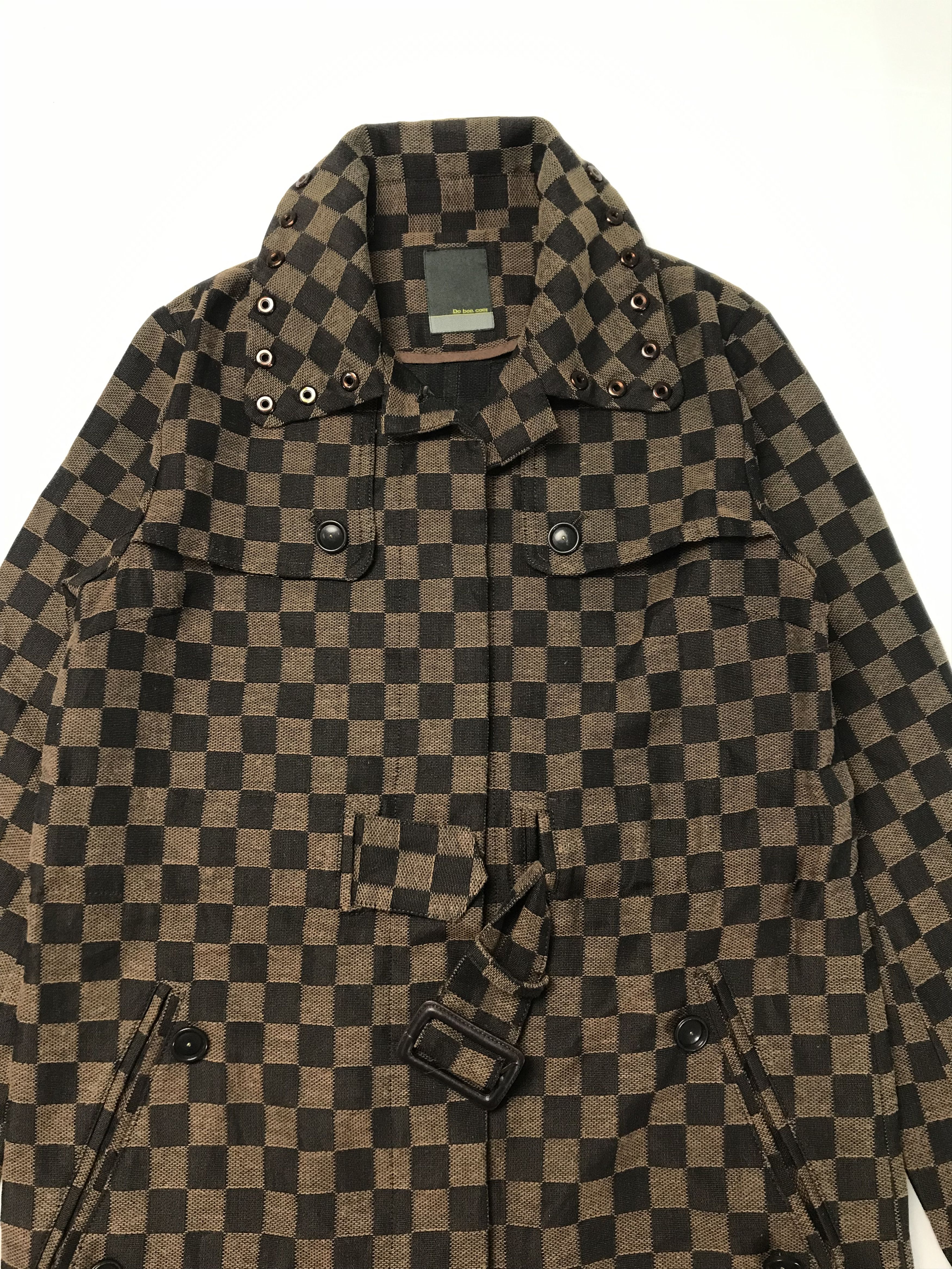 Japanese Brand Made in Japan De Bon Coer Checkered Long Coat Size US S / EU 44-46 / 1 - 2 Thumbnail