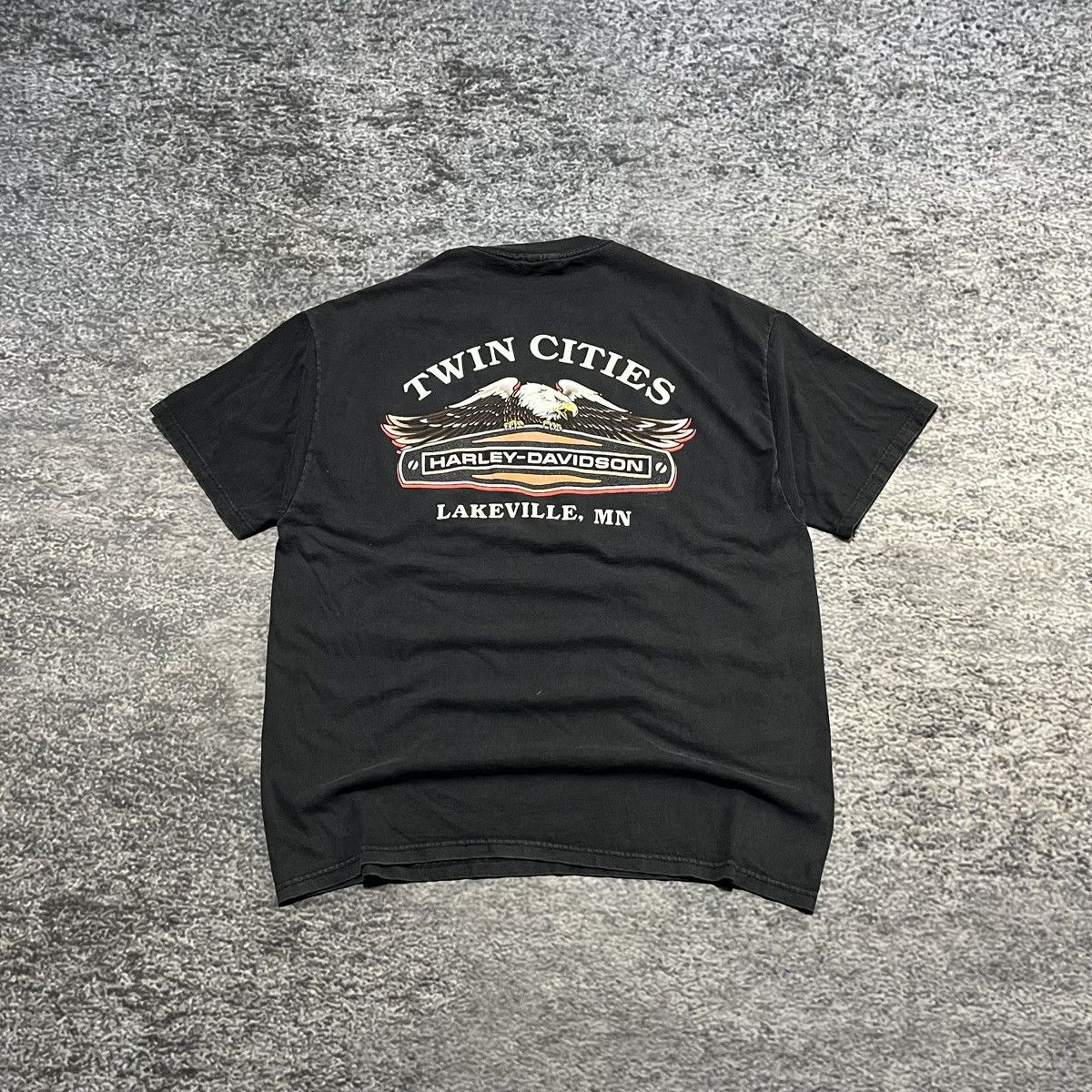 Harley Davidson Vintage Harley Davidson Eagle Logo T Shirt Black Size Large Size US XL / EU 56 / 4 - 2 Thumbnail