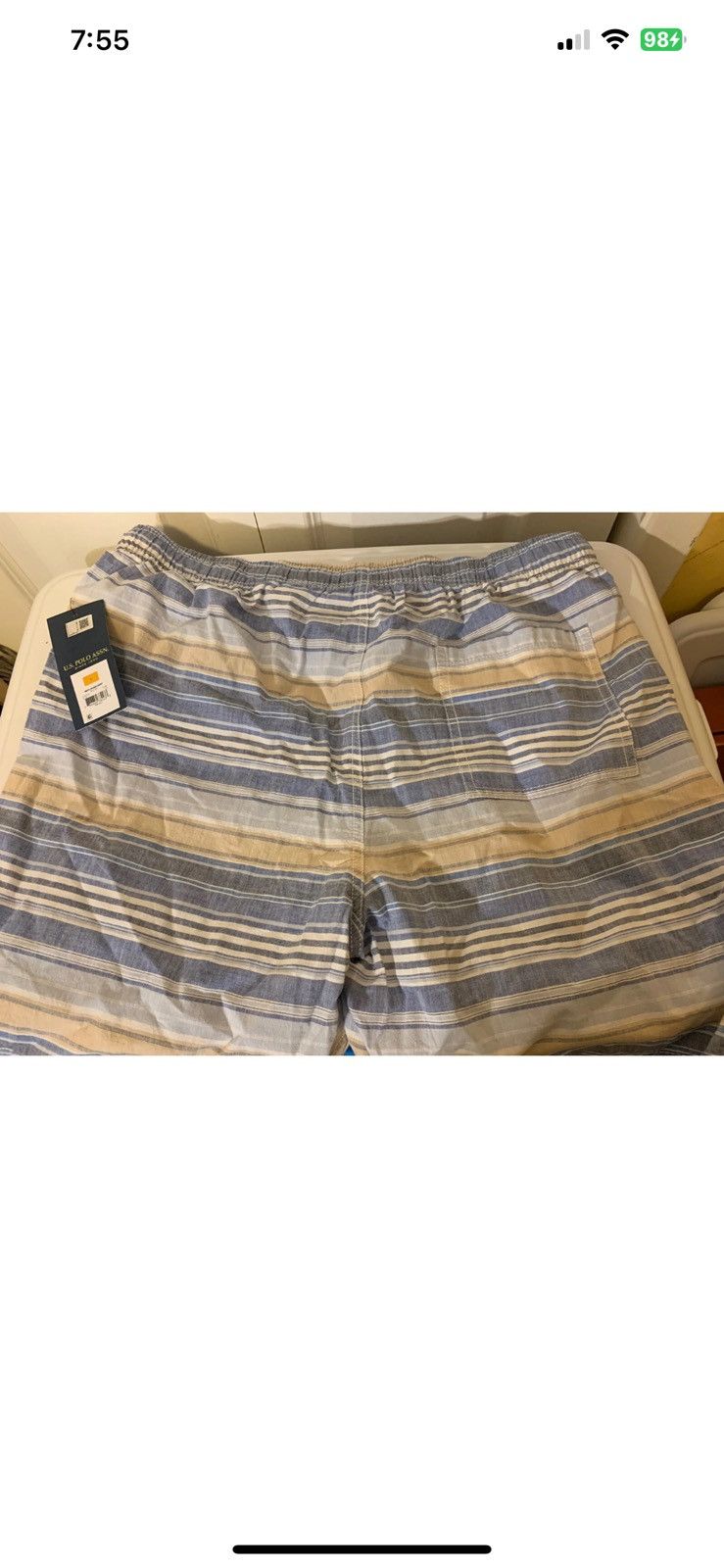 U.S. Polo Assn. New U.S. Polo Assn. Men's Sz L Jogger Short Striped NWT Size US 35 - 6 Thumbnail