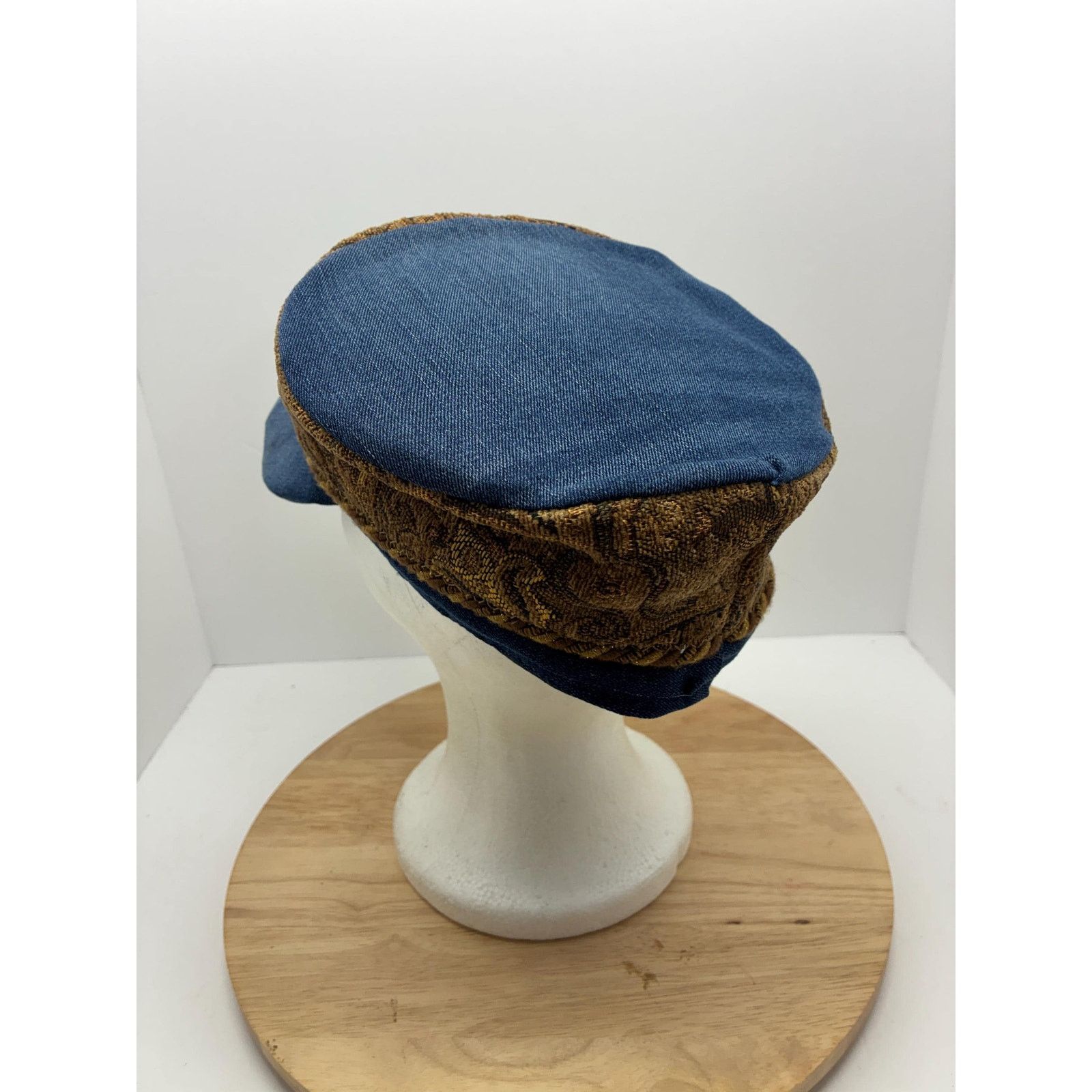 Other Handmade Denim & Tapestry Cap – Small 22” – Upcycled Size ONE SIZE - 4 Thumbnail