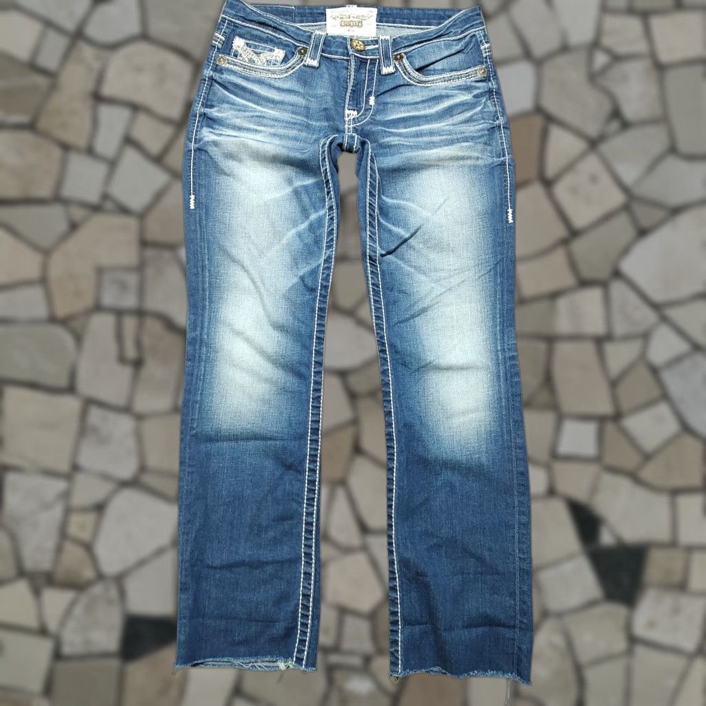 Vintage BIG STAR Jeans Womens 26 X 27 Inseam Blue Crop Raw Hem Western Straight Jeans Women 26 Size 26" / US 2 / IT 38 - 1 Thumbnail