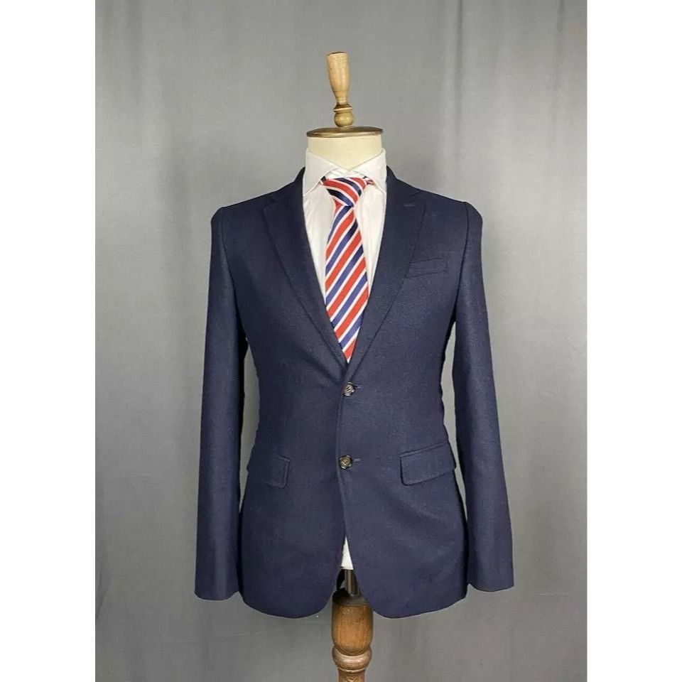 Ted Baker MINT! Ted Baker Men's Blue Wool Blazer Sportcoat Jacket Size Size 48R - 1 Thumbnail