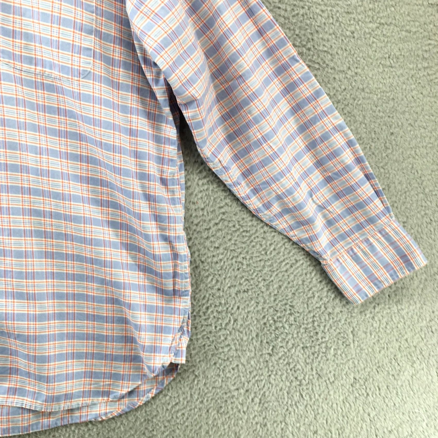 Tommy Hilfiger Tommy Hilfiger Long Sleeve Button Up Mens Large Blue Plaid Cotton Casual Collar Shirt Size US L / EU 52-54 / 3 - 3 Thumbnail