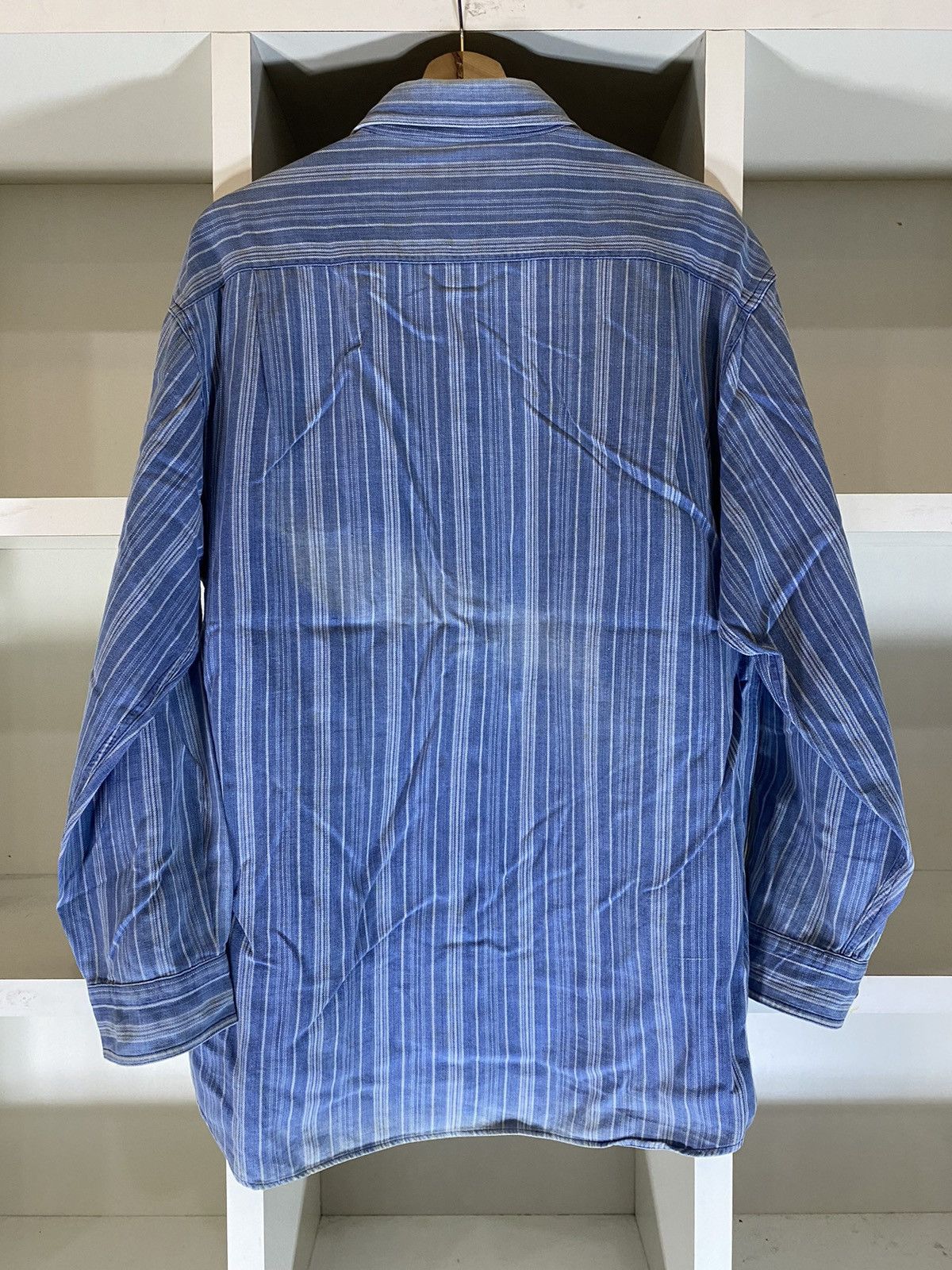 Indigo × Japanese Brand × Vintage Vintage Indigo Fire Flag Button Shirt Size US L / EU 52-54 / 3 - 9 Thumbnail