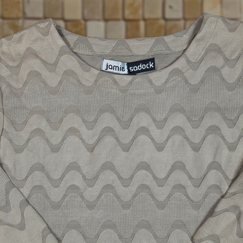 Vintage VINTAGE Jamie Sadock Silk Knit Wave Beige Pullover Sweater XL? Size S / US 4 / IT 40 - 1 Thumbnail
