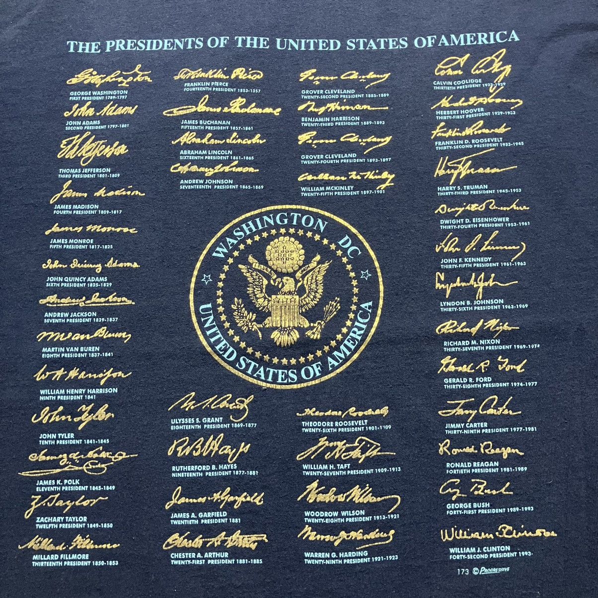 Delta × Vintage Vintage 90s US Presidents Signature Graphic T Shirt Size US L / EU 52-54 / 3 - 3 Thumbnail