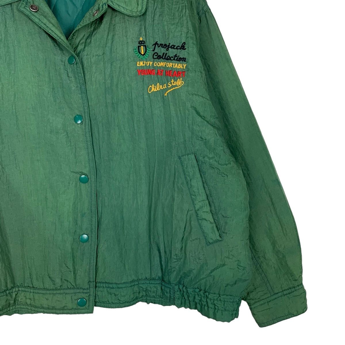 Japanese Brand CHILRA Stall Cast River Logo Faded Green Jacket #1028-C46 Size US L / EU 52-54 / 3 - 6 Thumbnail