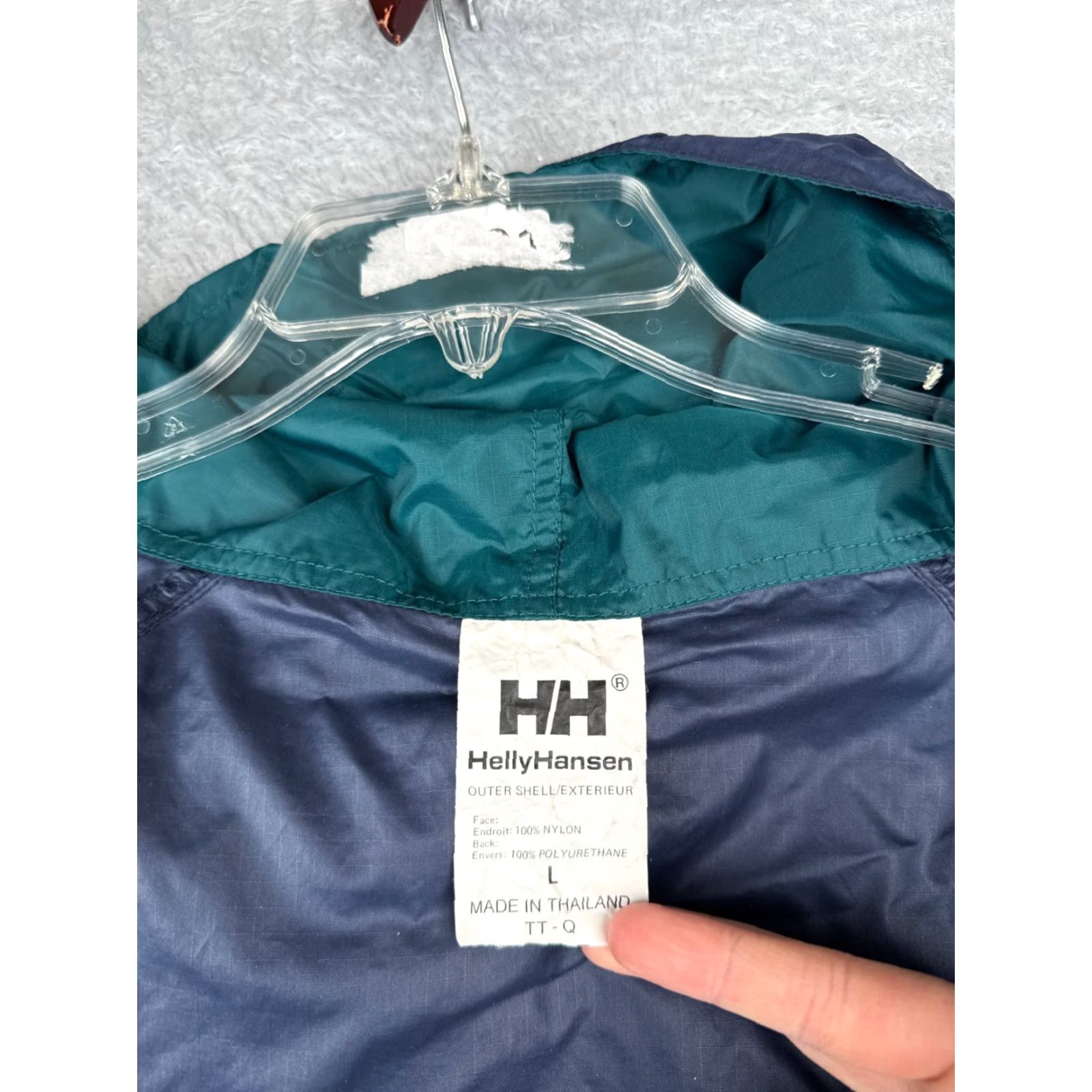Helly Hansen Helly Hansen Jacket Adult Large Blue Full Zip Windbreaker Hood Nylon Shell Mens Size US L / EU 52-54 / 3 - 3 Thumbnail