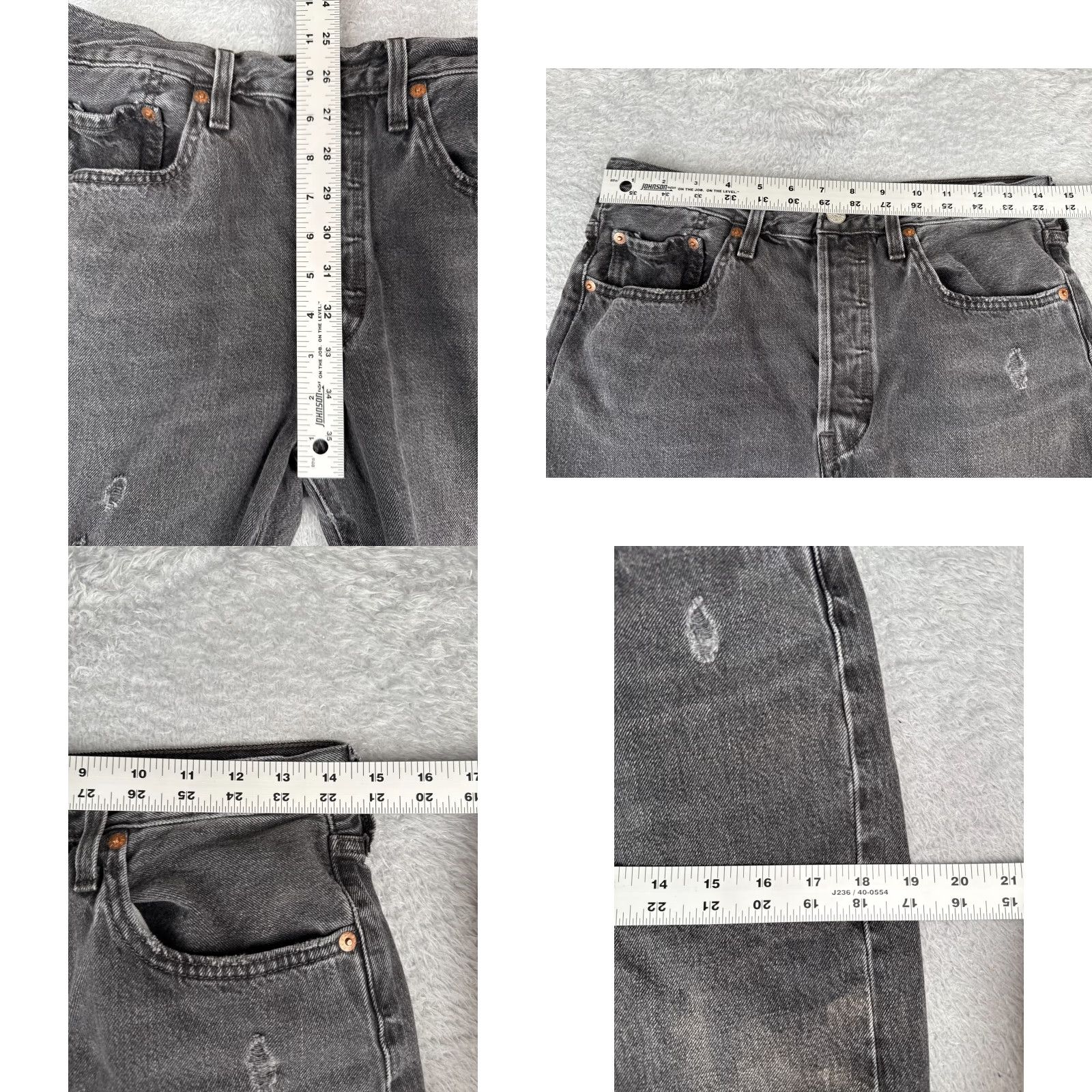 Levi's VINTAGE Levis Jeans Women 501 Skinny Black 29x28 Button Fly Premium Cotton 29 28 Inseam 29 Denim Mens? Size 29" - 9 Thumbnail