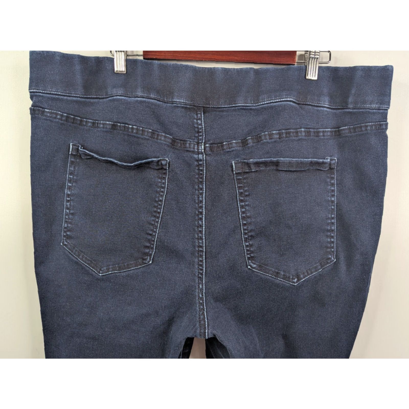 Vintage Lane Bryant Womens Jeans High Rise Super Stretch Jegging 24 Blue Pull On Slim Denim Cotton Blend Polyester Spandex Viscose Button Plus Size Shoes? Size 42" / US 20 - 4 Thumbnail