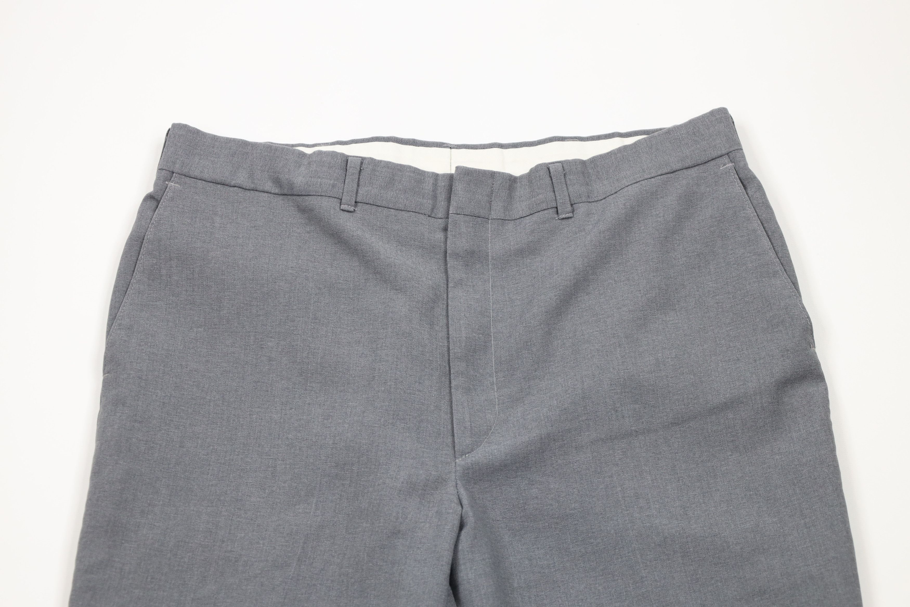 Vintage Vintage 70s Streetwear Wool Blend Wide Leg Chino Pants Gray Size US 34 / EU 50 - 2 Thumbnail