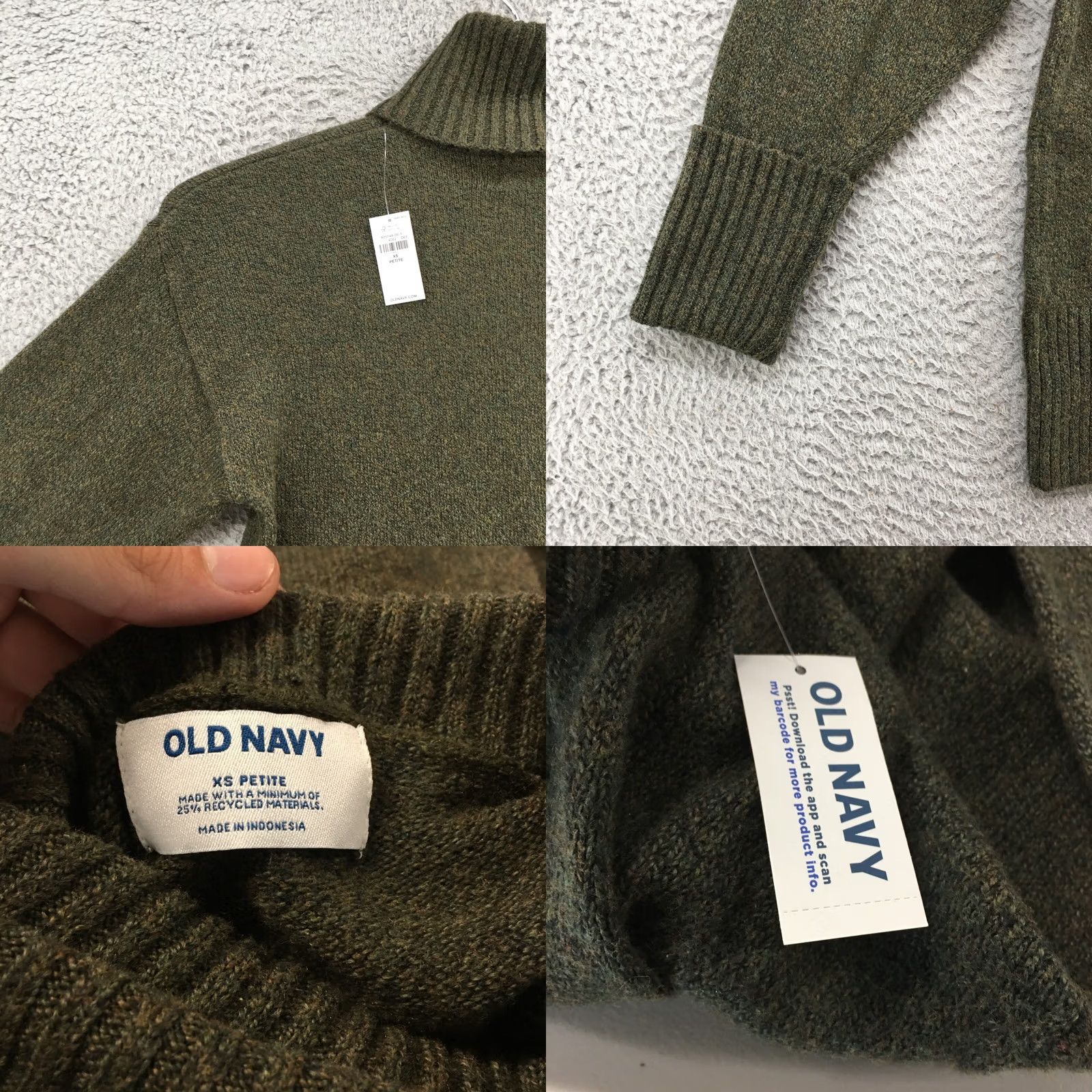 Old Navy Old Navy Turtle Neck Sweater Womens XS Green Cotton Blend Long Sleeve NEW Size XS / US 0-2 / IT 36-38 - 9 Thumbnail