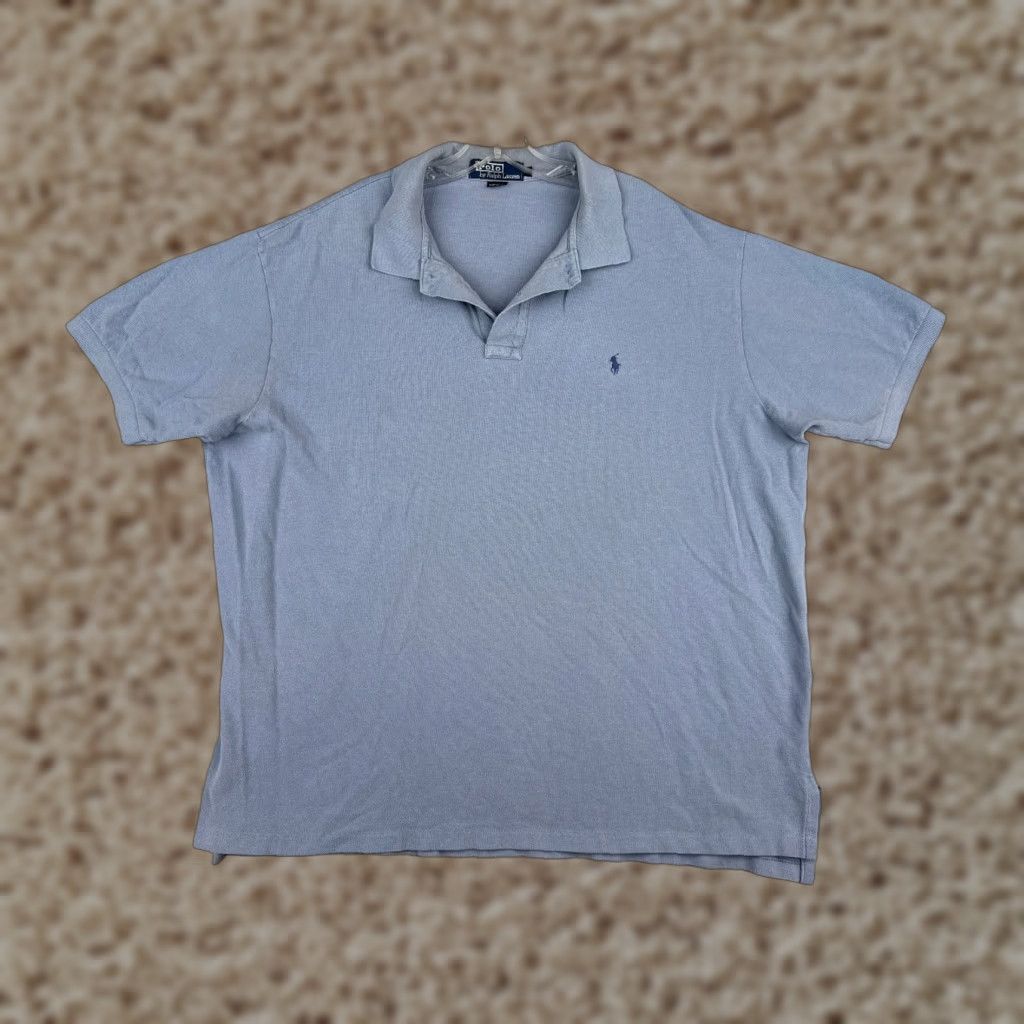 Ralph Lauren VINTAGE Ralph Lauren Polo Shirt Men 2XL Blue Short Sleeve 100% Cotton Slim Embroidered Logo Golf 80s Theme Mens Size US XXL / EU 58 / 5 - 1 Thumbnail
