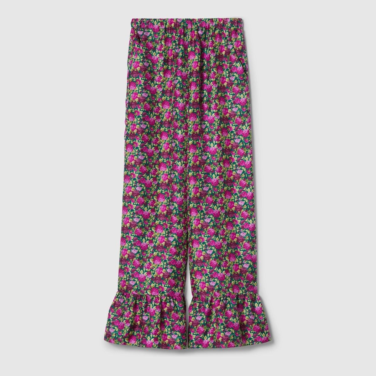 Gucci oc11z1125 Silk Pant With Floral Print in Multicolor Size 27" / US 4 / IT 40 - 1 Preview