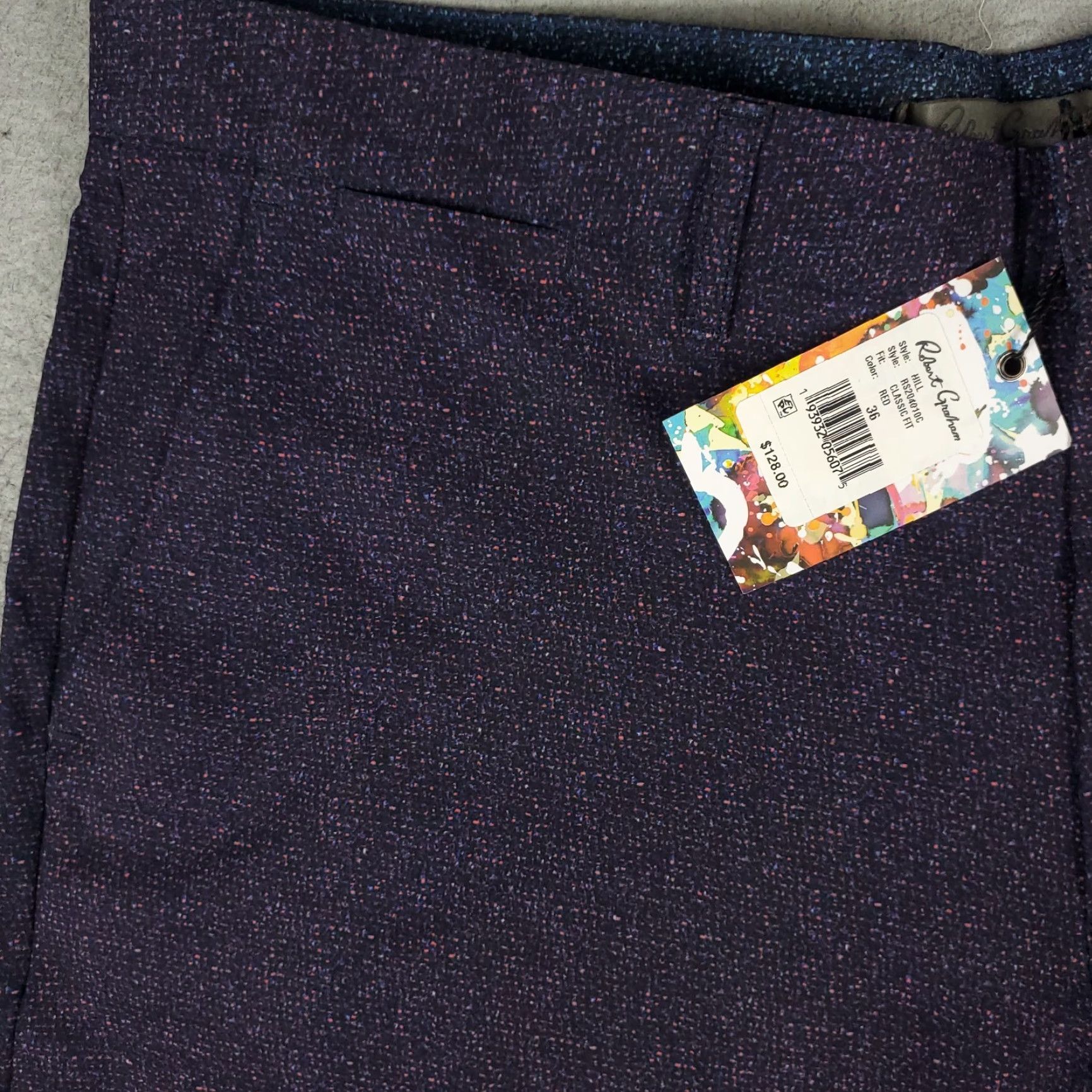 Robert Graham Robert Graham Shorts Mens Size 36 Purple Slash Pockets Flat Front Chino Size US 36 / EU 52 - 2 Thumbnail