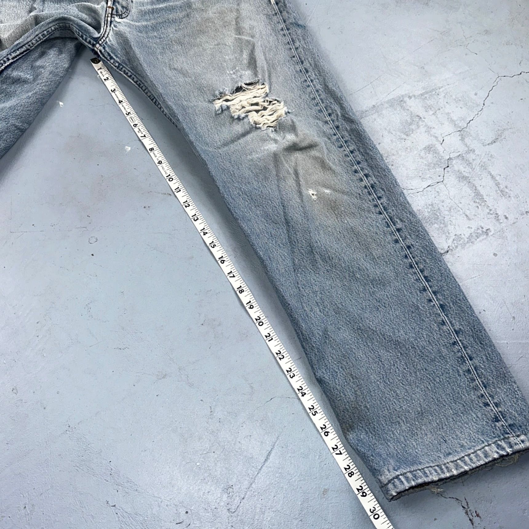 Levi's Levis 501 Vintage 90s Mexico Straight Leg Jeans 40x32 Light Wash Y2K Act 38x30 Size US 40 / EU 56 - 5 Thumbnail