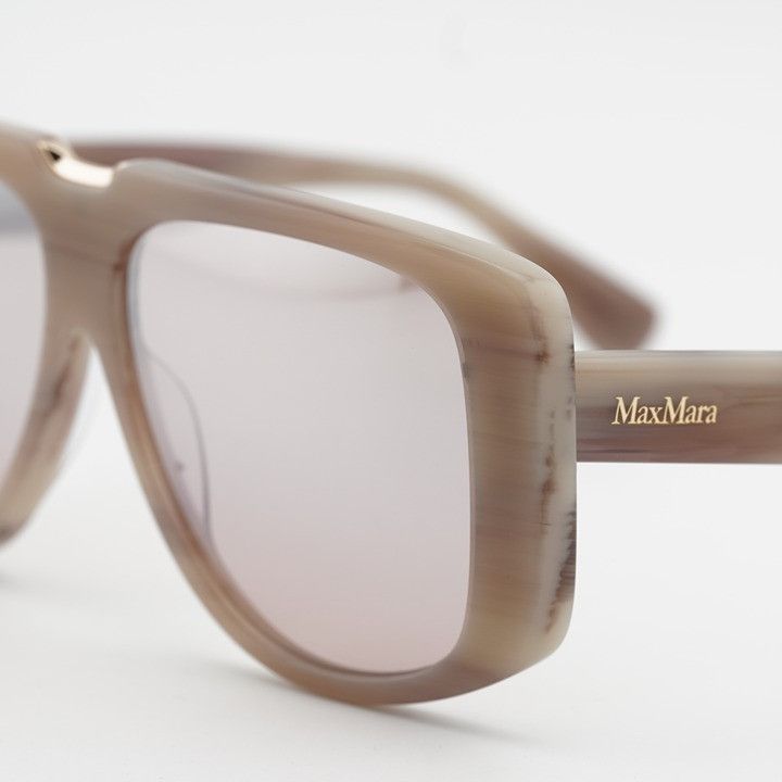 Max Mara Max Mara SPARK1 MM0075 60G Sunglasses Beige Shield Frame Size ONE SIZE - 4 Thumbnail